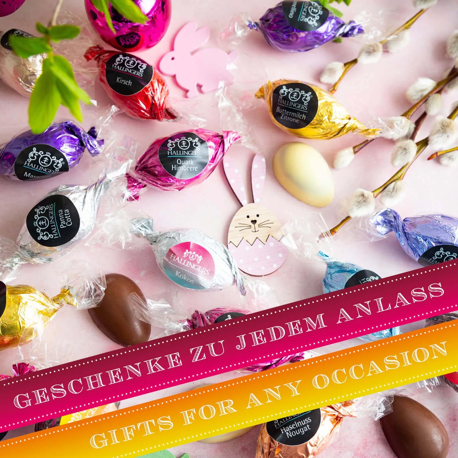 Lassen Sie sich von den zarten Eiern und dem kleinen Osterhasen verzaubern. 