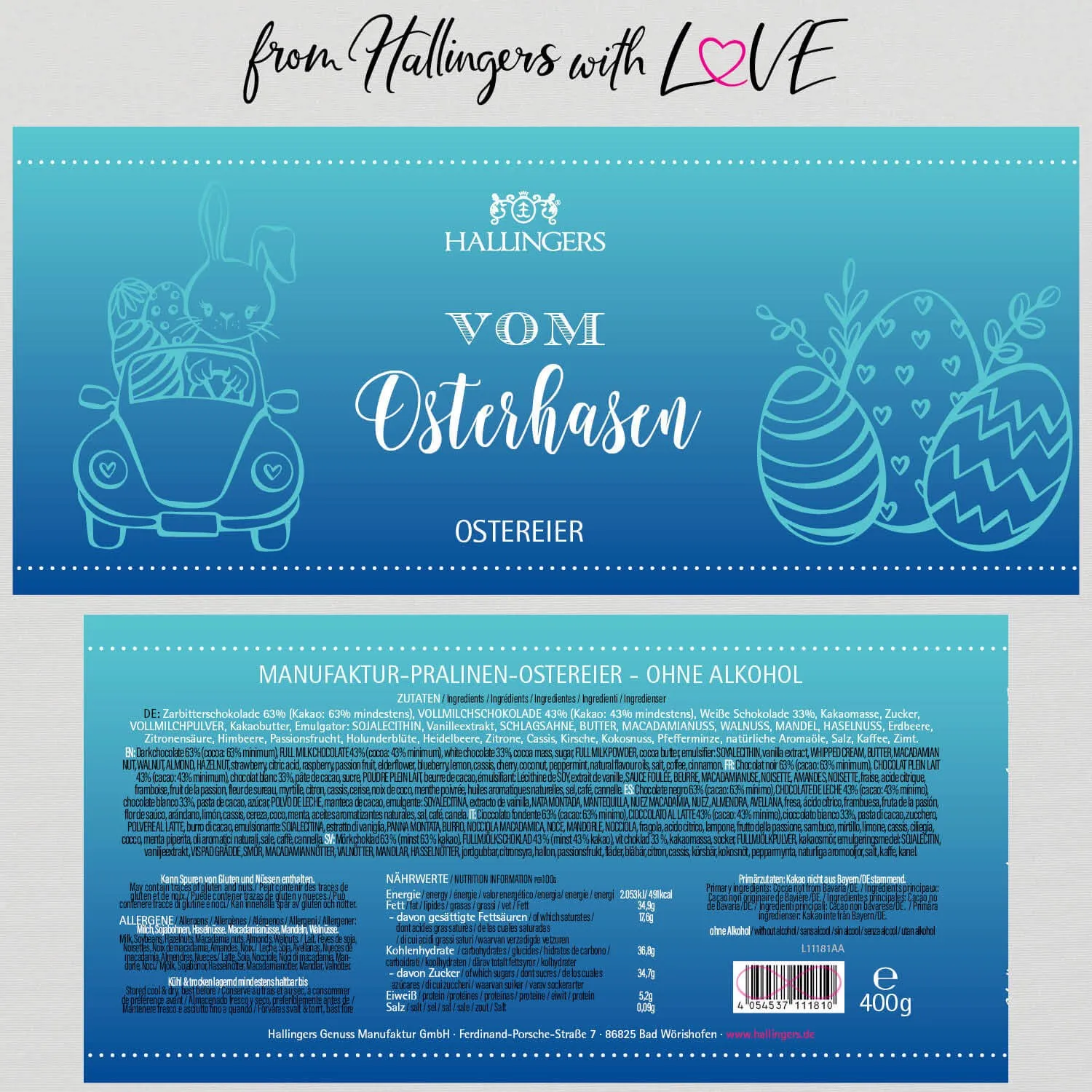 Vom Osterhasen XXL (Pralinen-Ostereier-Mix, ohne Alkohol)