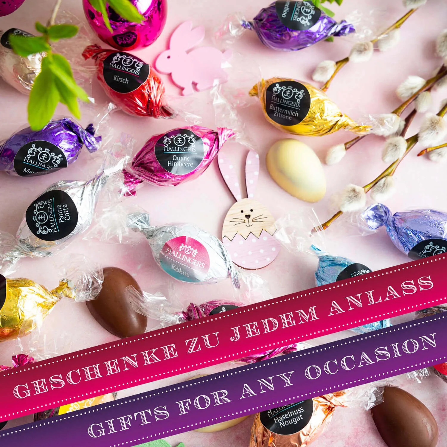 Lassen Sie sich von den zarten Eiern und dem kleinen Osterhasen verzaubern. 