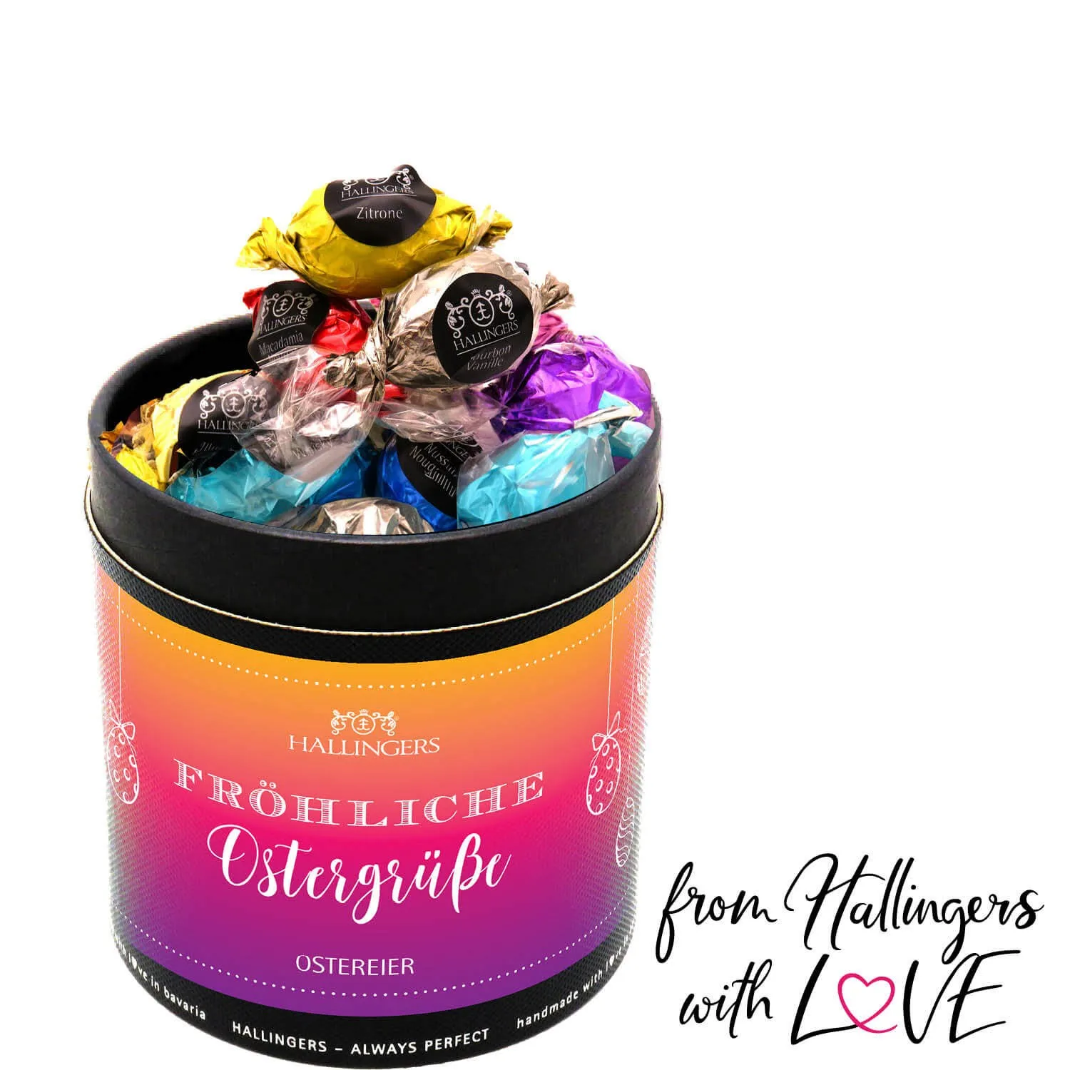 Fröhliche Ostergrüße XXL (Pralinen-Ostereier-Mix, ohne Alkohol)