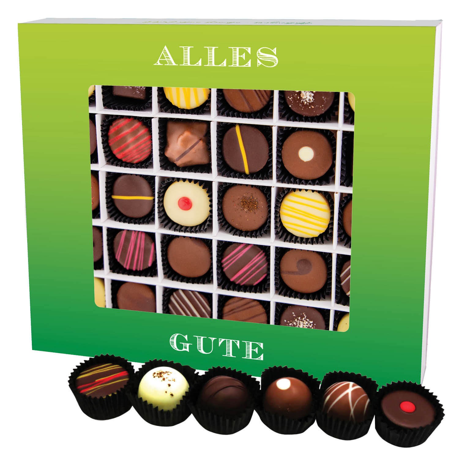 Pralinen Geschenk Glückwunsch – mit & ohne Alkohol, handgemacht & zart schmelzender Edelkakao in edler Geschenkdose, feine Qualität als besondere Gesc