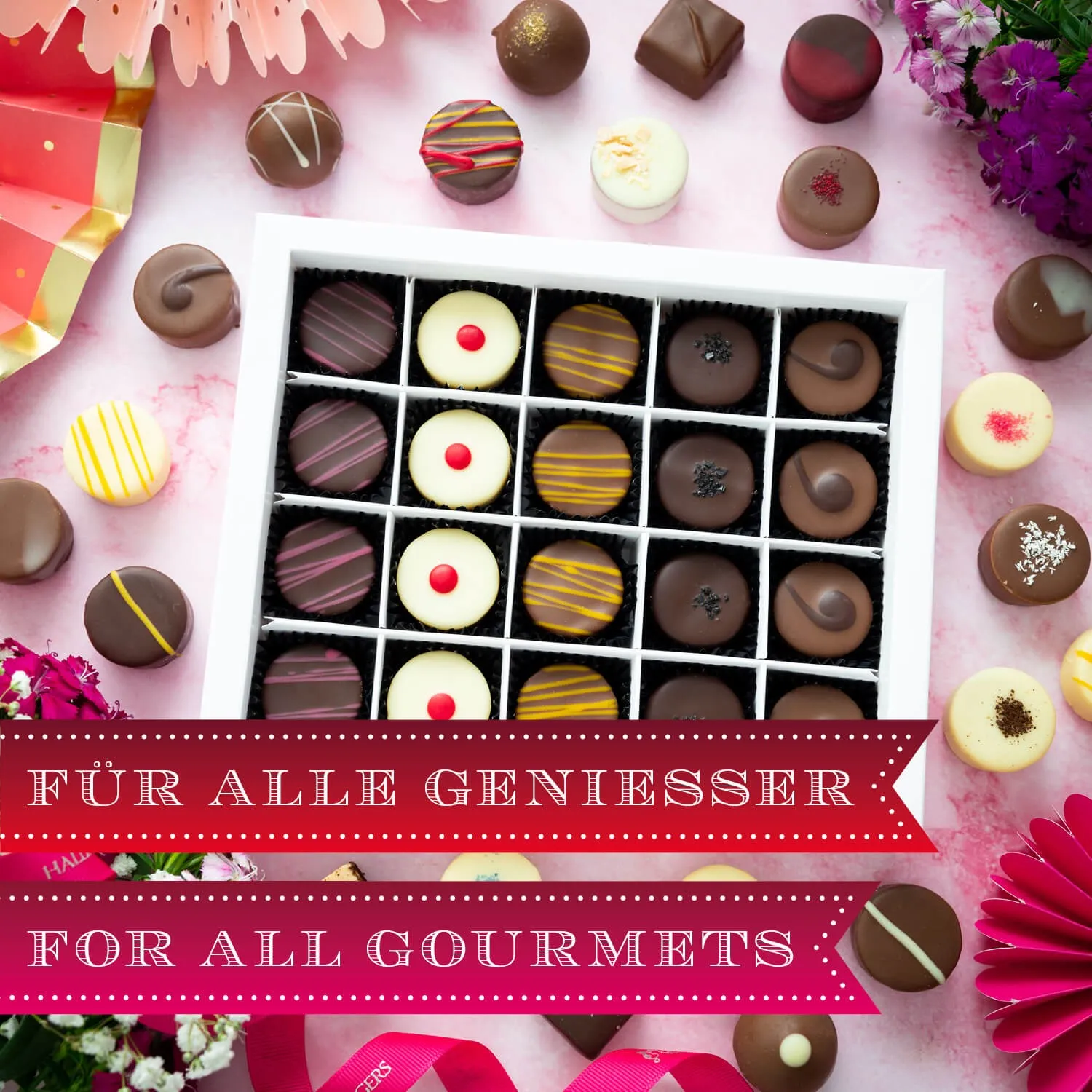 Sag´s mit luxuriösen Pralinen: Herzlich Willkommen