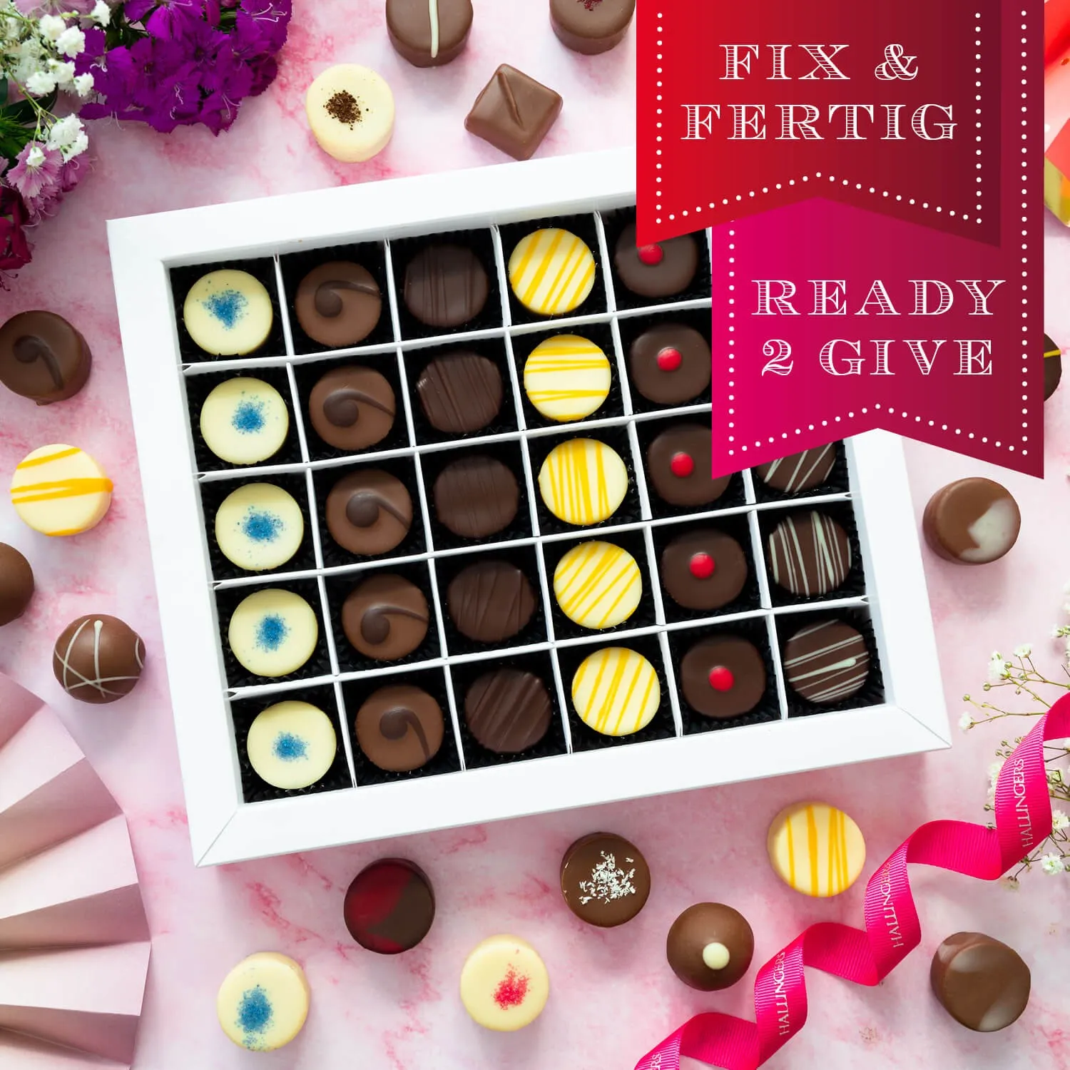 Sag´s mit luxuriösen Pralinen: Herzlich Willkommen