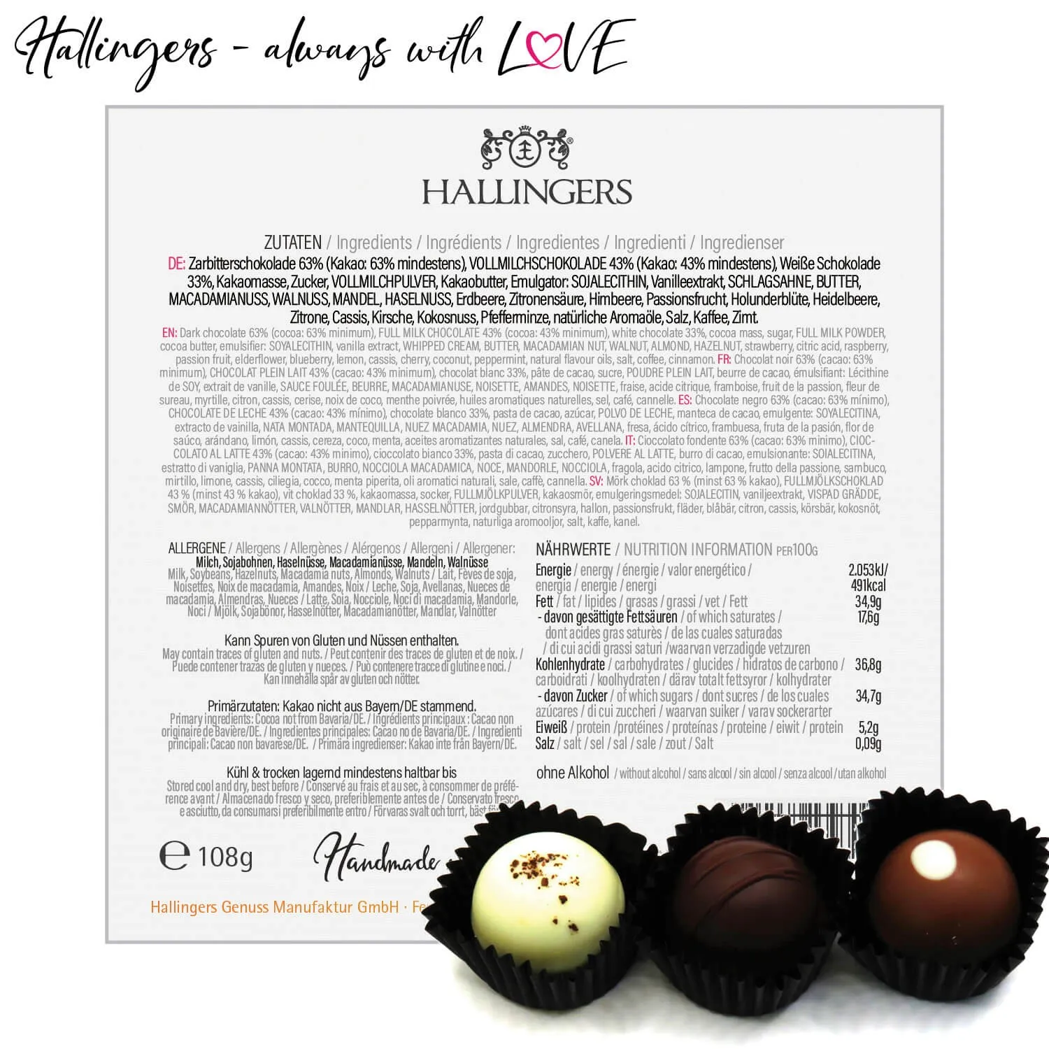 Herzlichen Glückwunsch L (Pralinen Mix, ohne Alkohol)