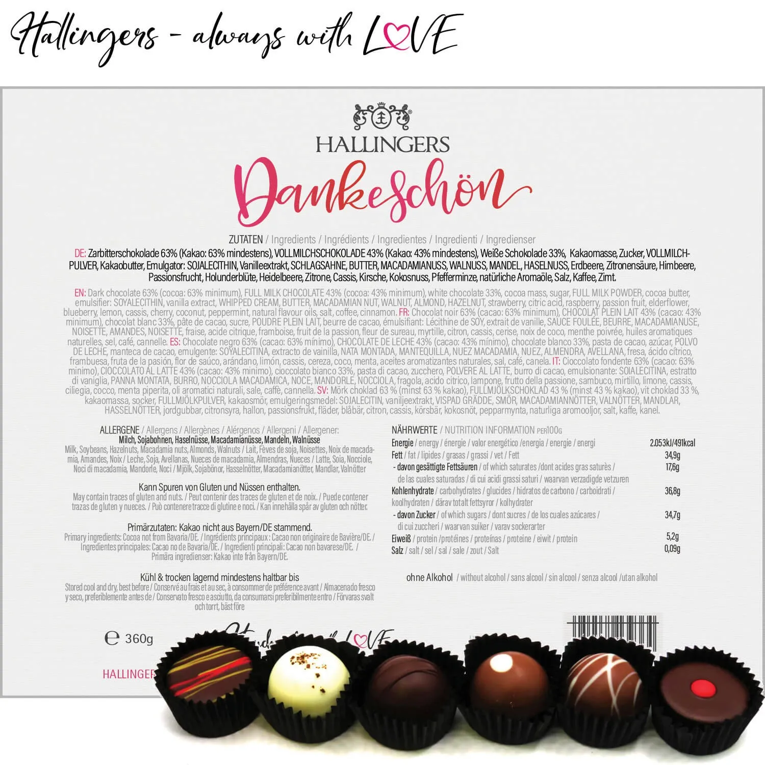 Dankeschön XXL (Pralinen Mix, ohne Alkohol)