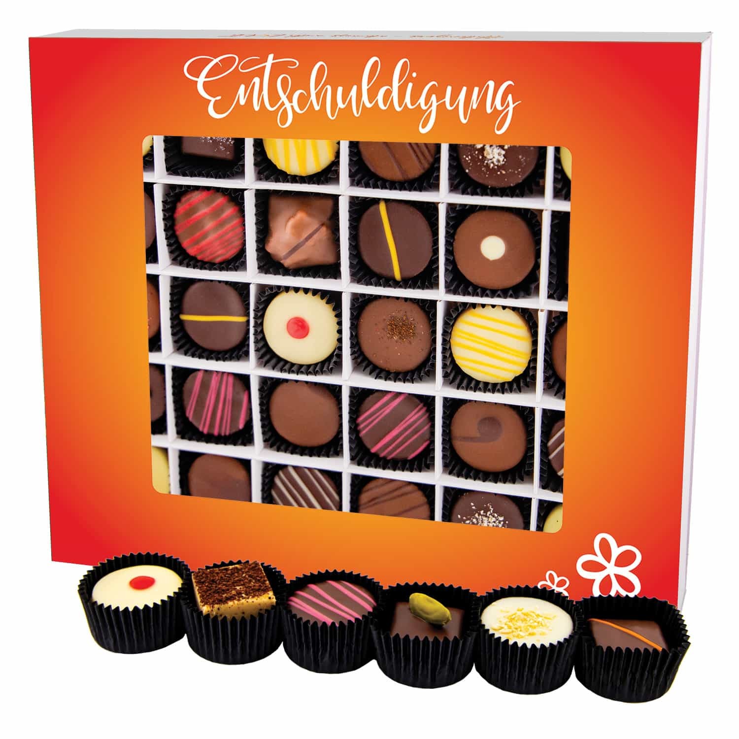 Pralinen Geschenk - ohne Alkohol handmade "Entschuldigung" - Hallingers Genuss Manufaktur