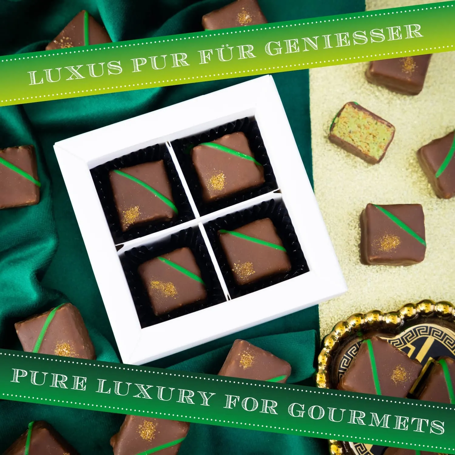 Tradition, Luxus und Tradition, passend zum aktuellen Trend! Verführung pur! Handgemachte Pralinen aus Bayern - die Königsklasse der Confiserie-Kunst!