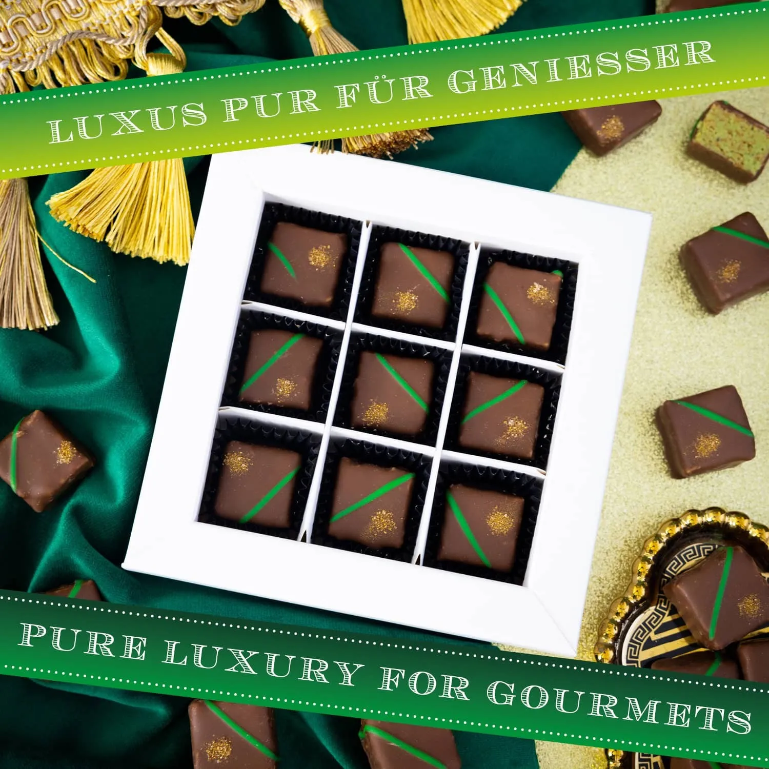 Tradition, Luxus und Tradition, passend zum aktuellen Trend! Verführung pur! Handgemachte Pralinen aus Bayern - die Königsklasse der Confiserie-Kunst!