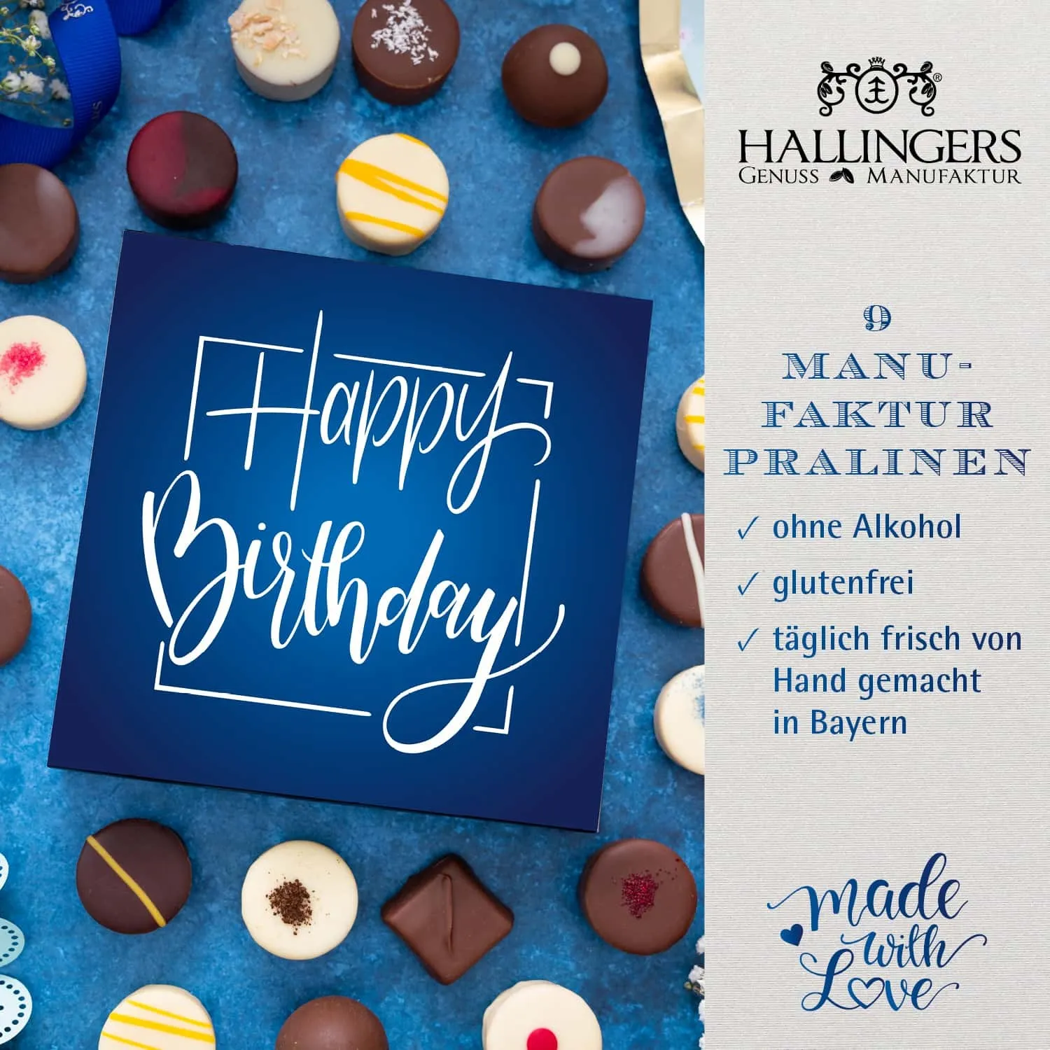 PRALINEN GESCHENKBOX OHNE ALKOHOL - Edle handgemachte Pralinen aus feinstem Confiserie-Edelkakao, stilvoll verpackt in einer hochwertigen L-Geschenkbox. Exklusiver Schokoladengenuss für besondere Anlässe & genussvolle Momente