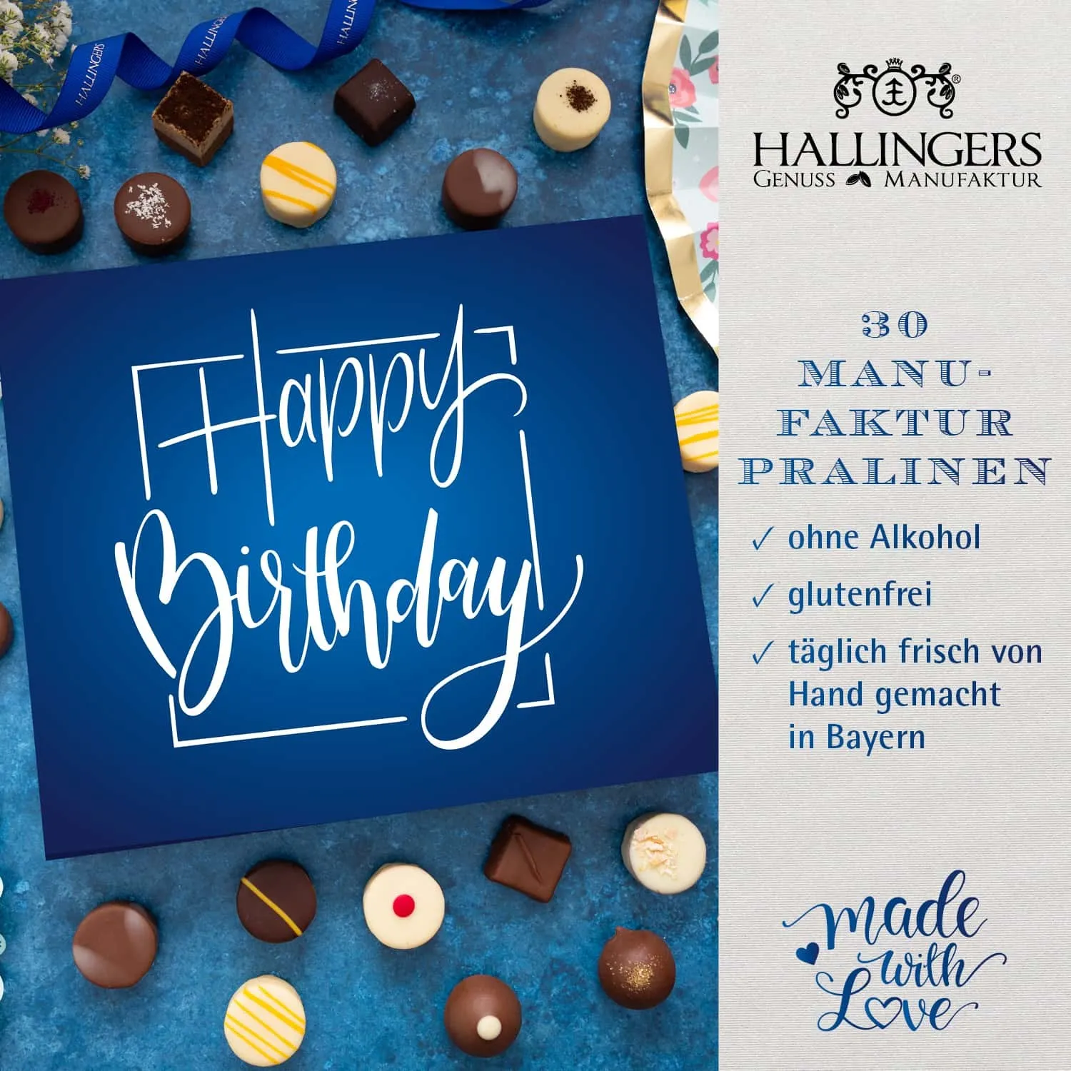 PRALINEN GESCHENKBOX OHNE ALKOHOL - Edle handgemachte Pralinen aus feinstem Confiserie-Edelkakao, stilvoll verpackt in einer hochwertigen XXL-Geschenkbox. Exklusiver Schokoladengenuss für besondere Anlässe & genussvolle Momente