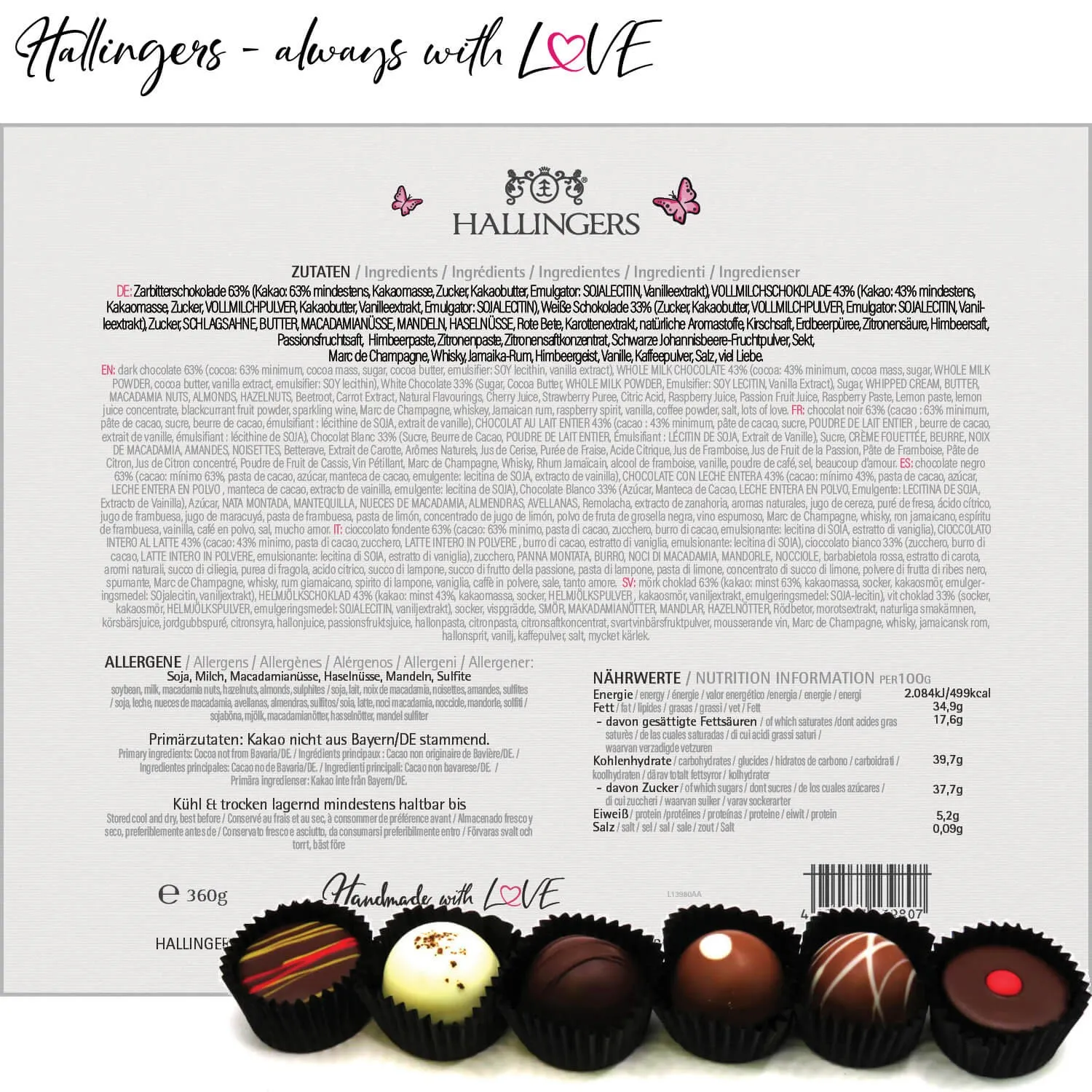 Herzliche Anteilnahme XXL (Pralinen-Mix)