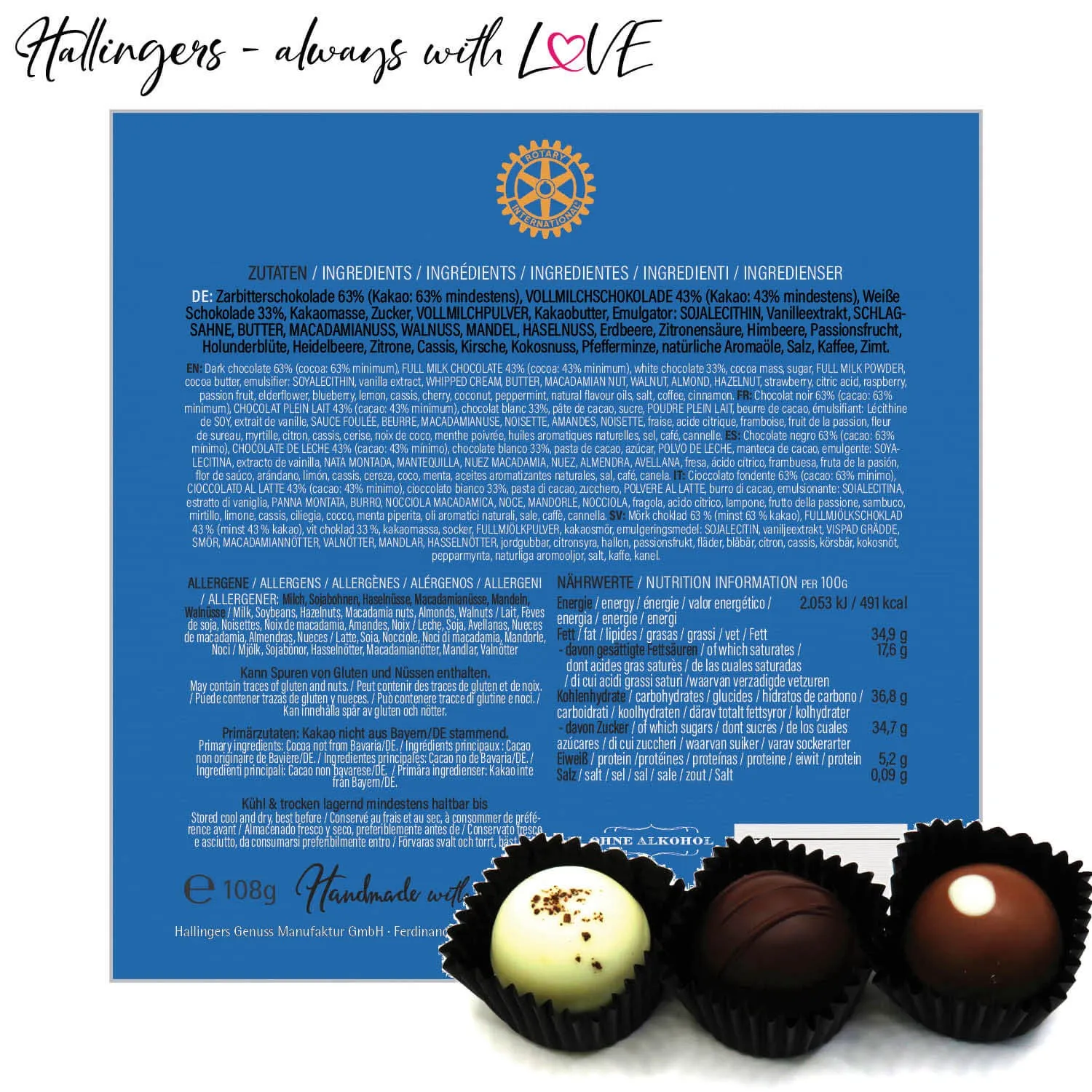 Rotary International L (Pralinen Mix, ohne Alkohol)