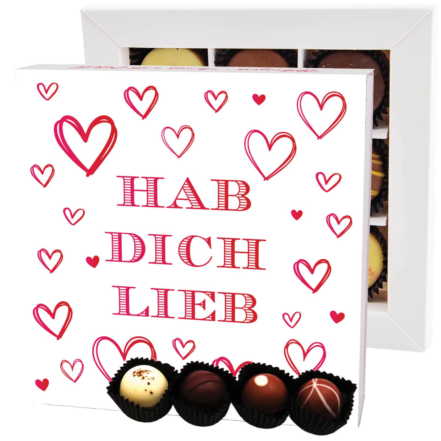 Pralinen Valentinstagsgeschenk - ohne Alkohol handmade "Hab Dich lieb" - Hallingers Genuss Manufaktur