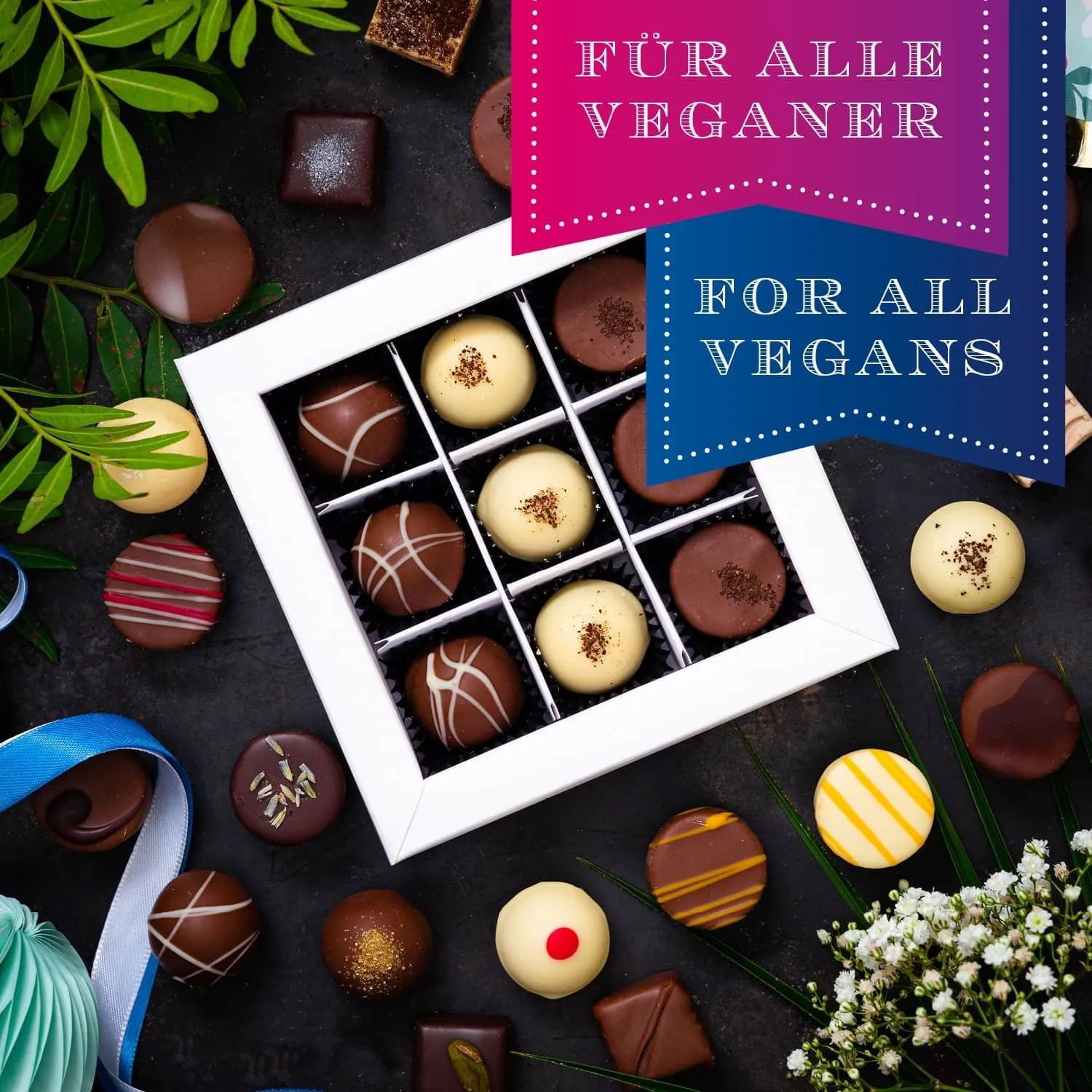 Unsere feinsten Pralinen sind purer Genuss und perfekt zum Teilen mit besonderen Menschen. Ein hervorragendes Mitbringsel!