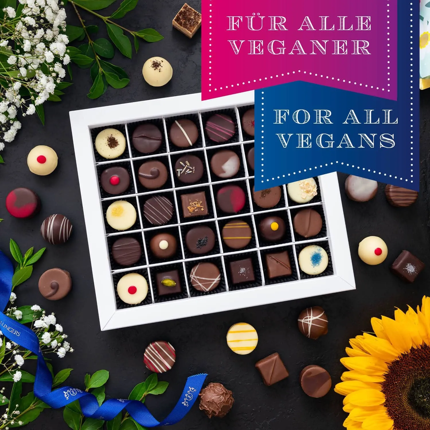 Unsere feinsten Pralinen sind purer Genuss und perfekt zum Teilen mit besonderen Menschen. Ein hervorragendes Mitbringsel!