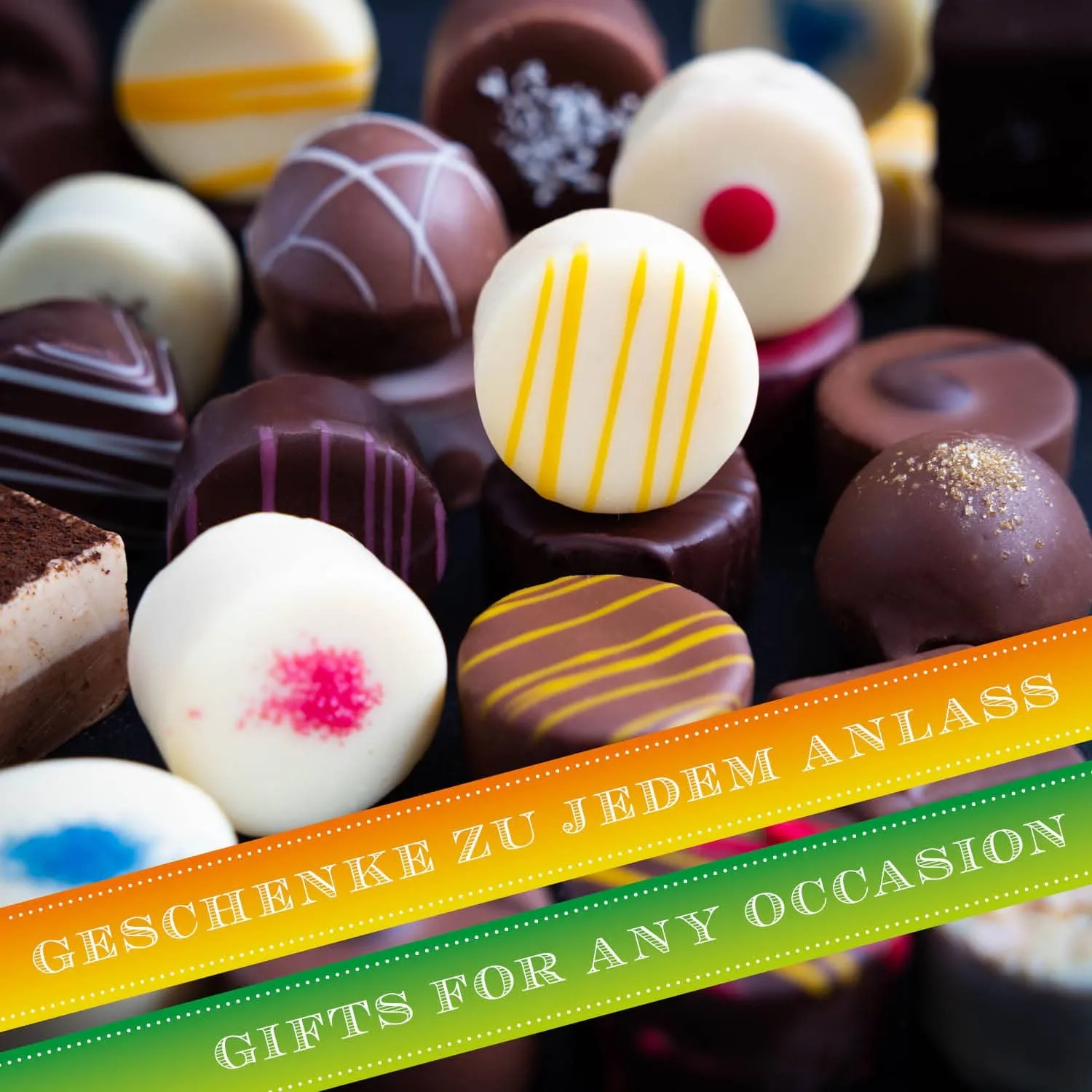 Schickes Design und Pralinen ohne Alkohol - mhhhh...