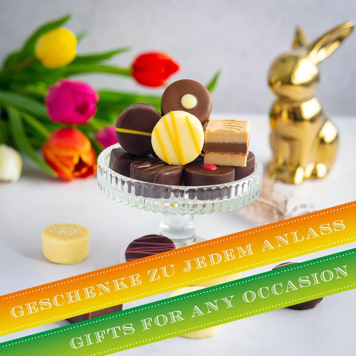 Schickes Design und Pralinen ohne Alkohol - mhhhh...