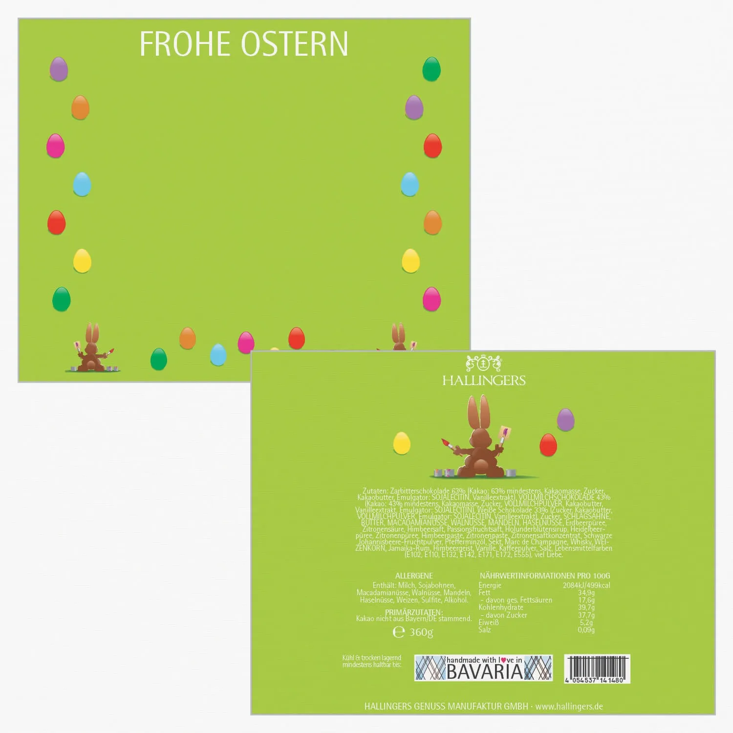 Frohe Ostern grün XXL (Pralinen-Mix)
