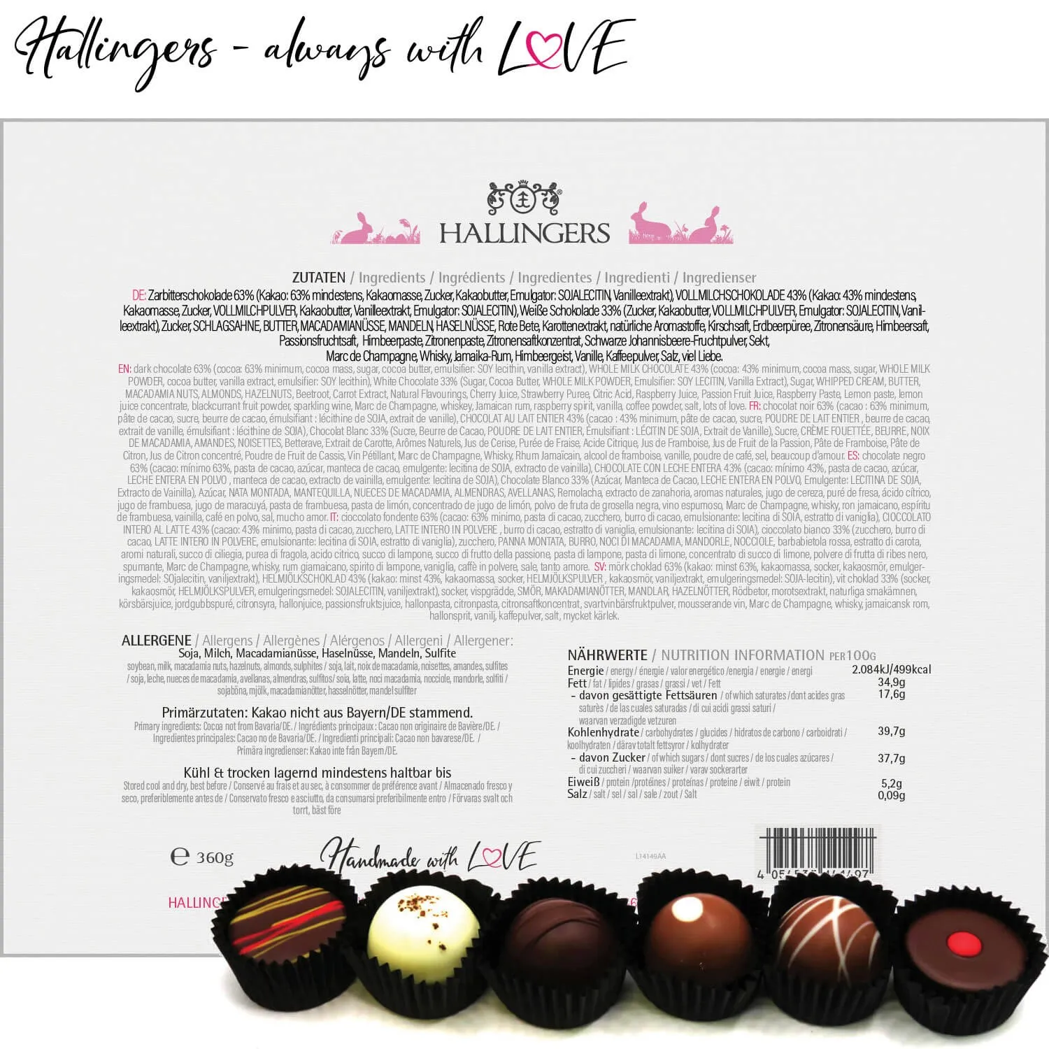 Frohe Ostern pink XXL (Pralinen-Mix)