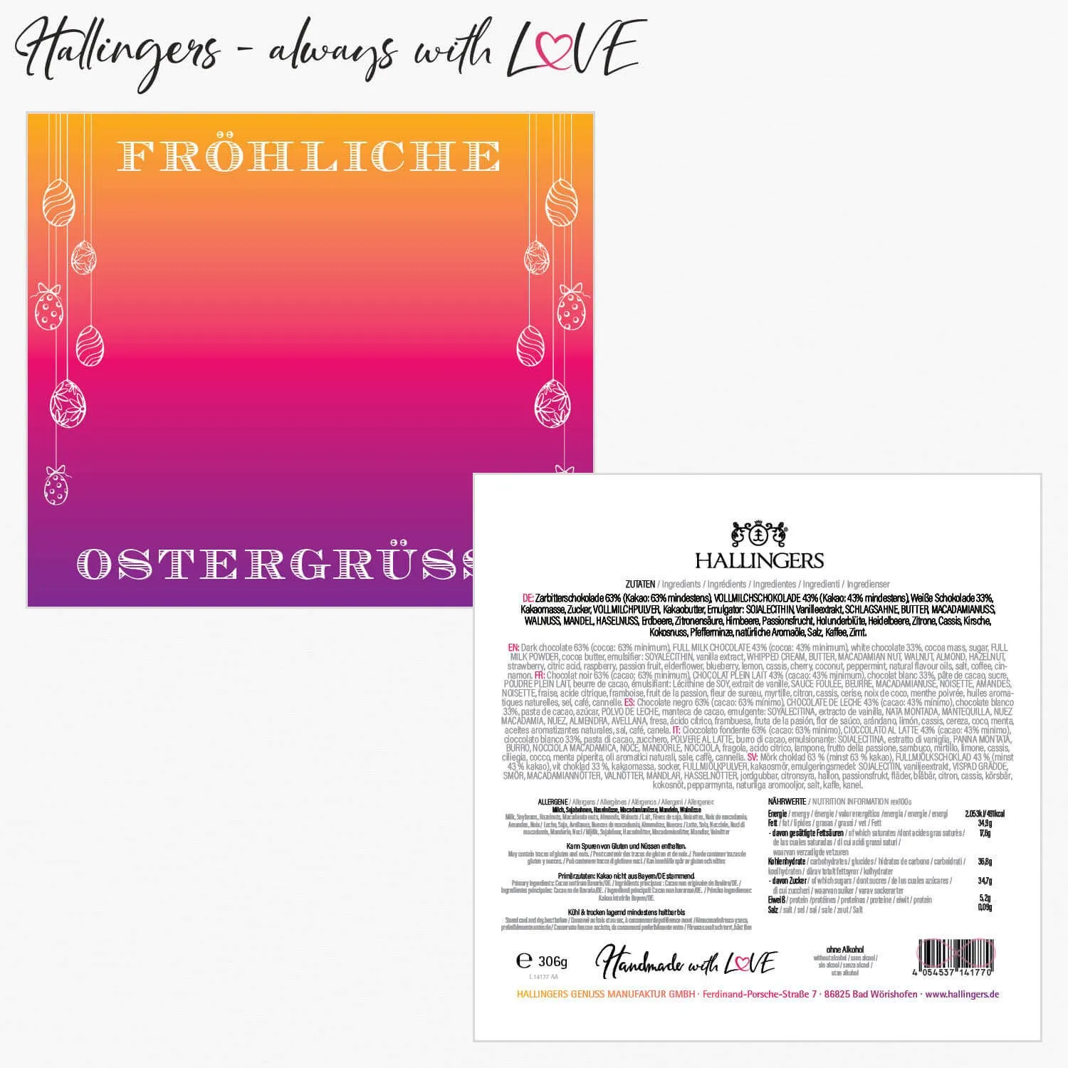 Fröhliche Ostergrüße XL (Pralinen-Ostereier-Mix)