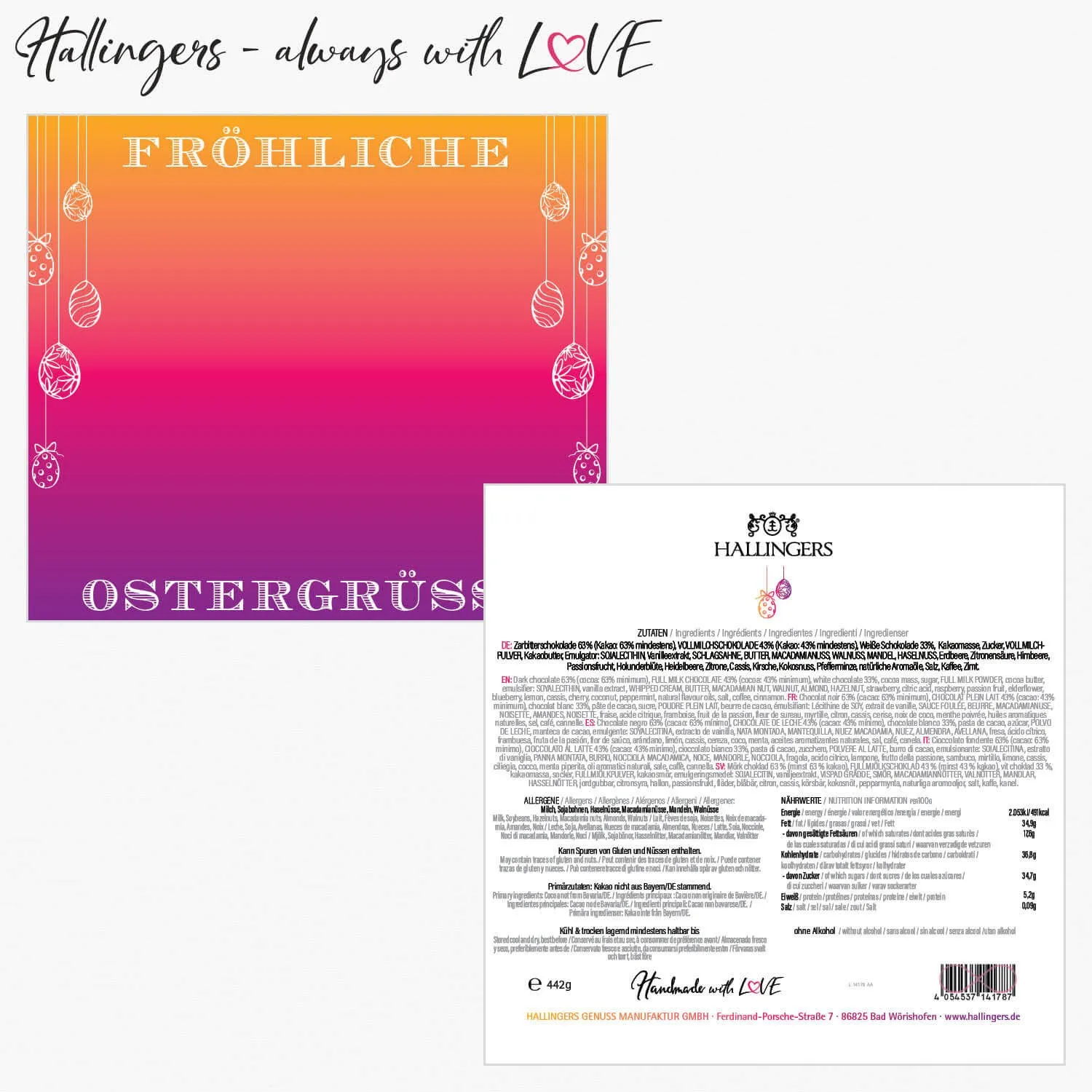 Fröhliche Ostergrüße XXL (Pralinen-Ostereier-Mix)