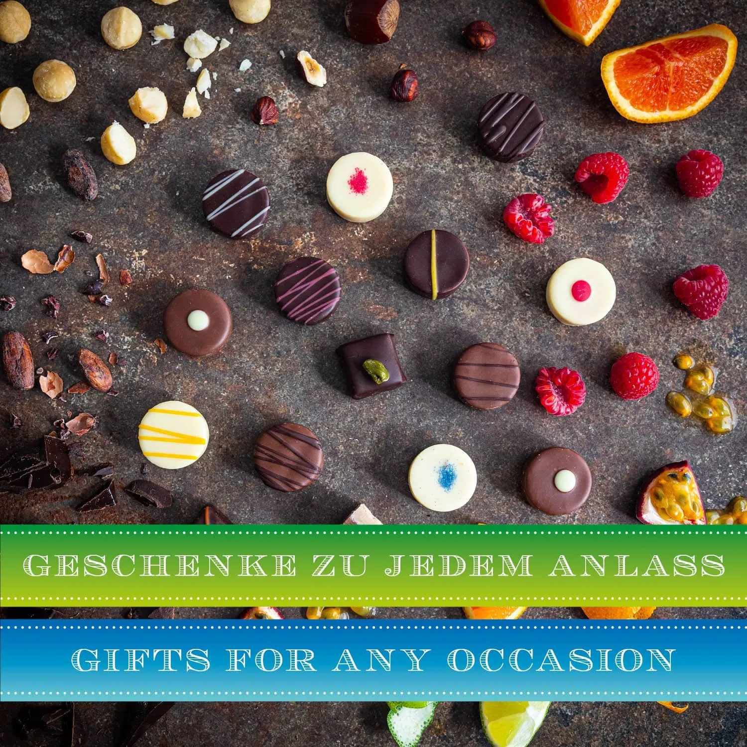 Schickes Design und Pralinen ohne Alkohol - mhhhh...