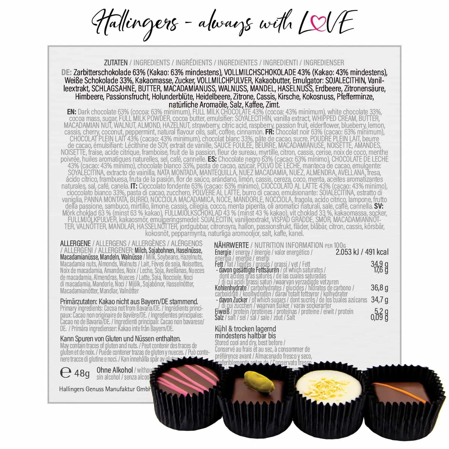 Happy New Year (Pralinen Mix, ohne Alkohol)