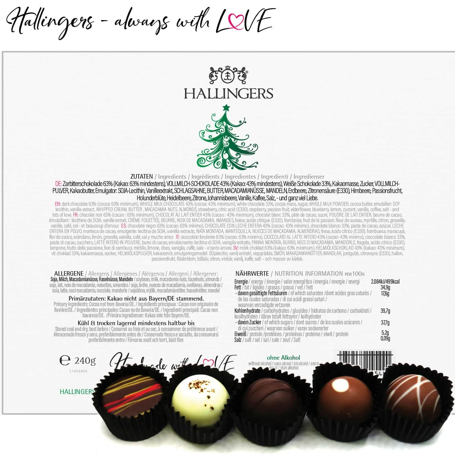 Vielen Dank Grün XL (Pralinen Mix, ohne Alkohol)