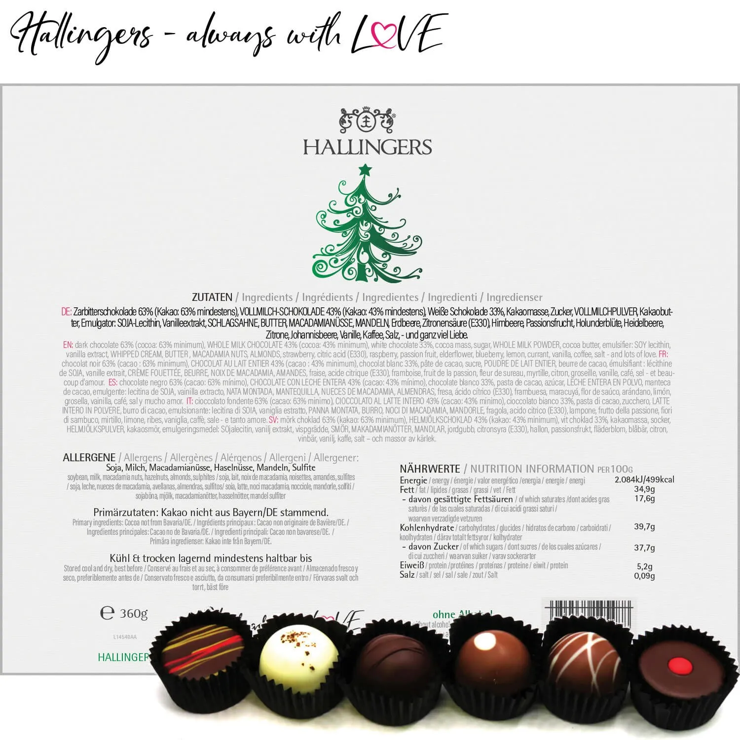 Vielen Dank Grün XXL (Pralinen Mix, ohne Alkohol)