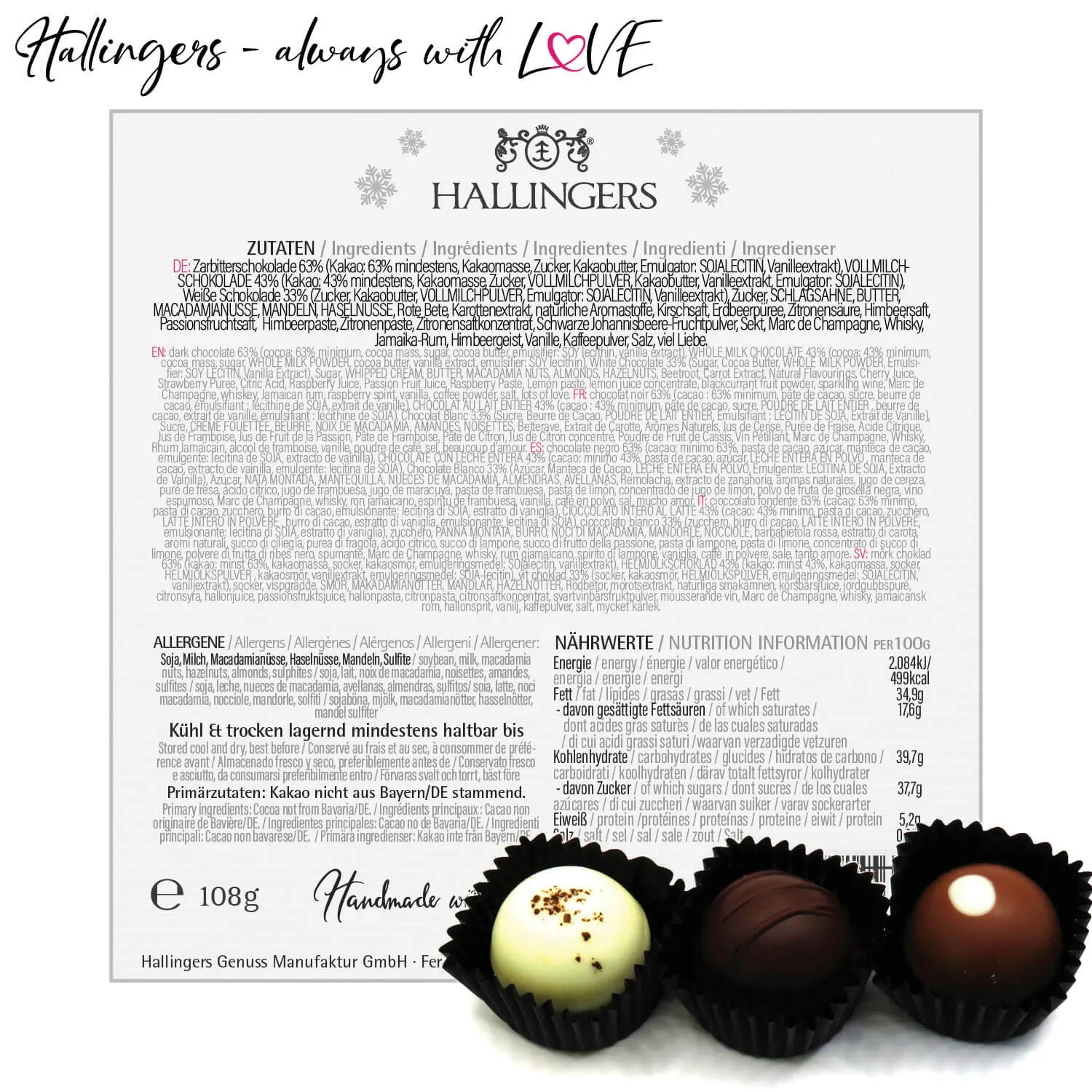 Frohes Fest Weiß L (Pralinen-Mix)