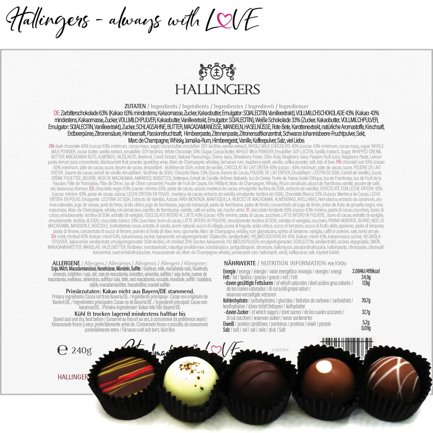 Merry Christmas Rot XL (Pralinen-Mix)