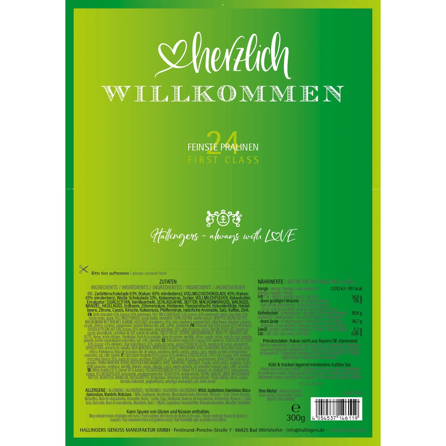 Herzlich Willkommen (Pralinen Mix, ohne Alkohol)