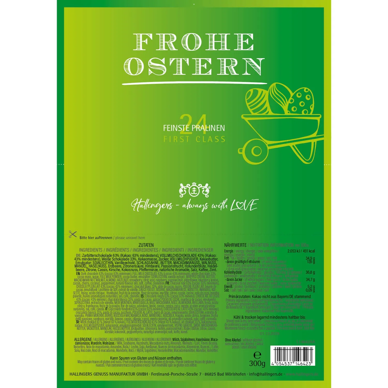 Frohe Ostern Green (Pralinen Mix, ohne Alkohol)