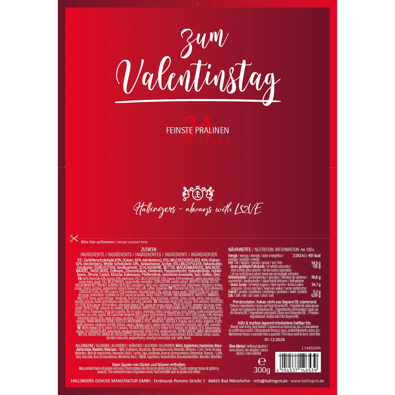 Zum Valentinstag (Pralinen Mix, ohne Alkohol)