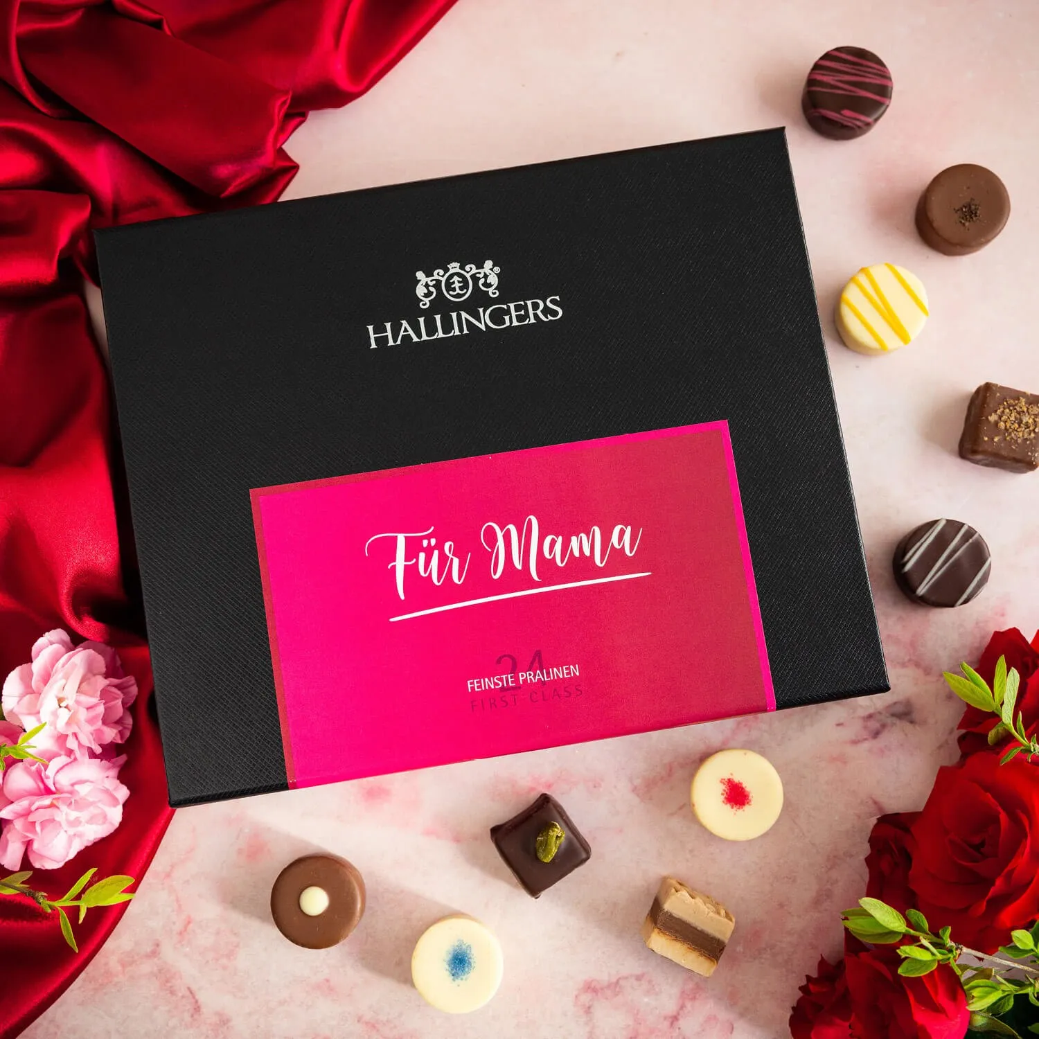 Perfekt als Geschenk, Gruß oder Dankeschön - da freut sich jede Mama! Spitzen Qualität: Premium-Pralinen für anspruchsvolle Genießer.