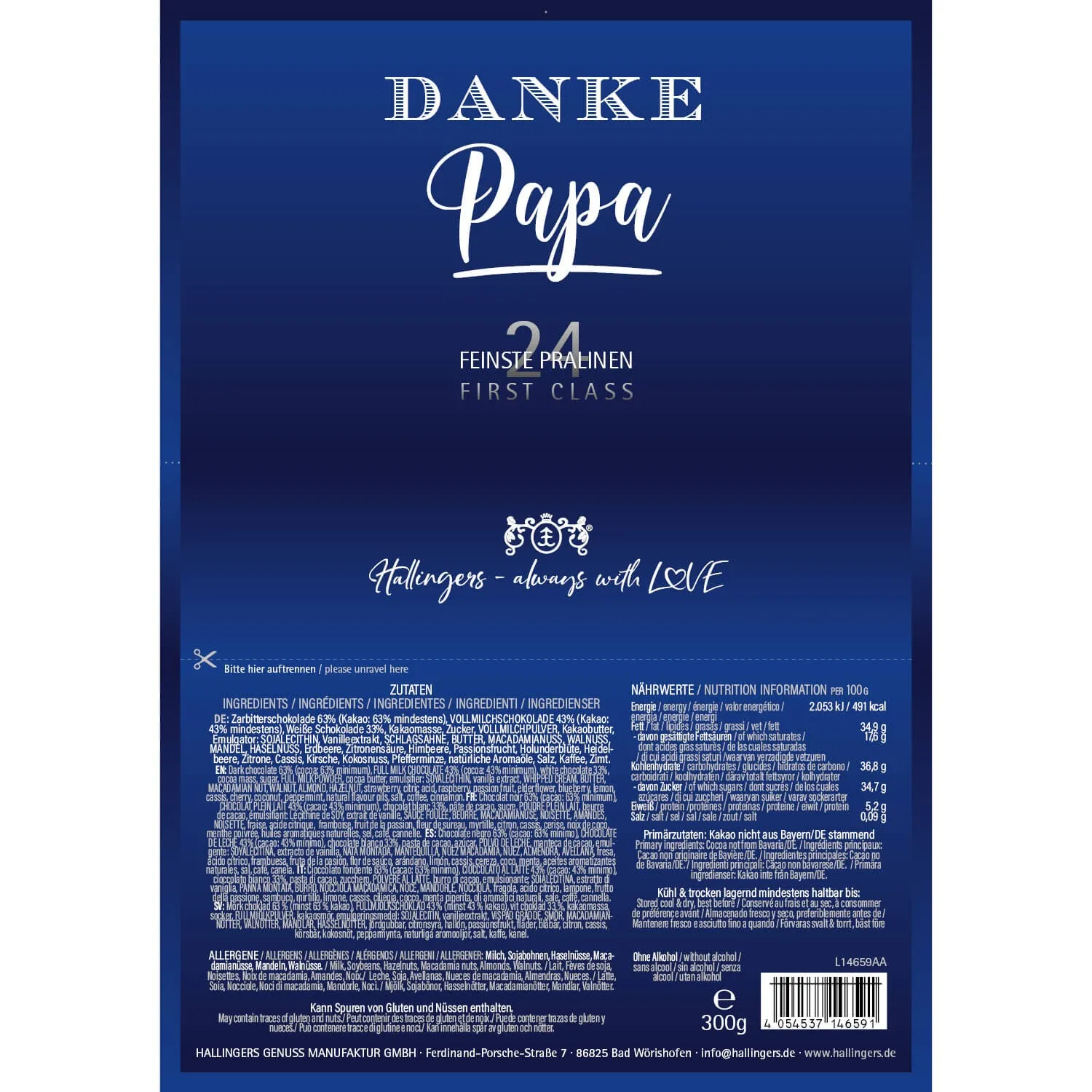 Danke Papa (Pralinen Mix, ohne Alkohol)