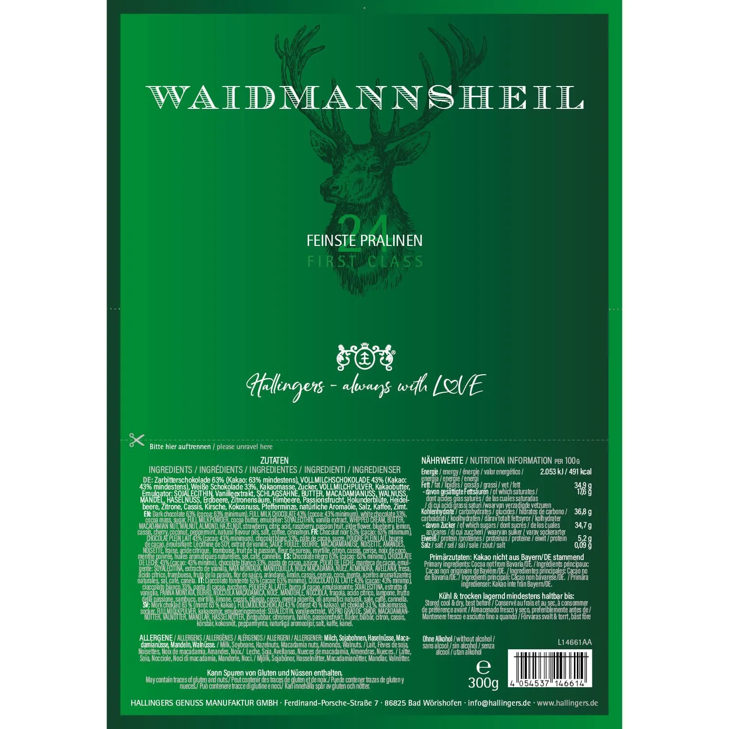 Waidmannsheil (Pralinen Mix, ohne Alkohol)