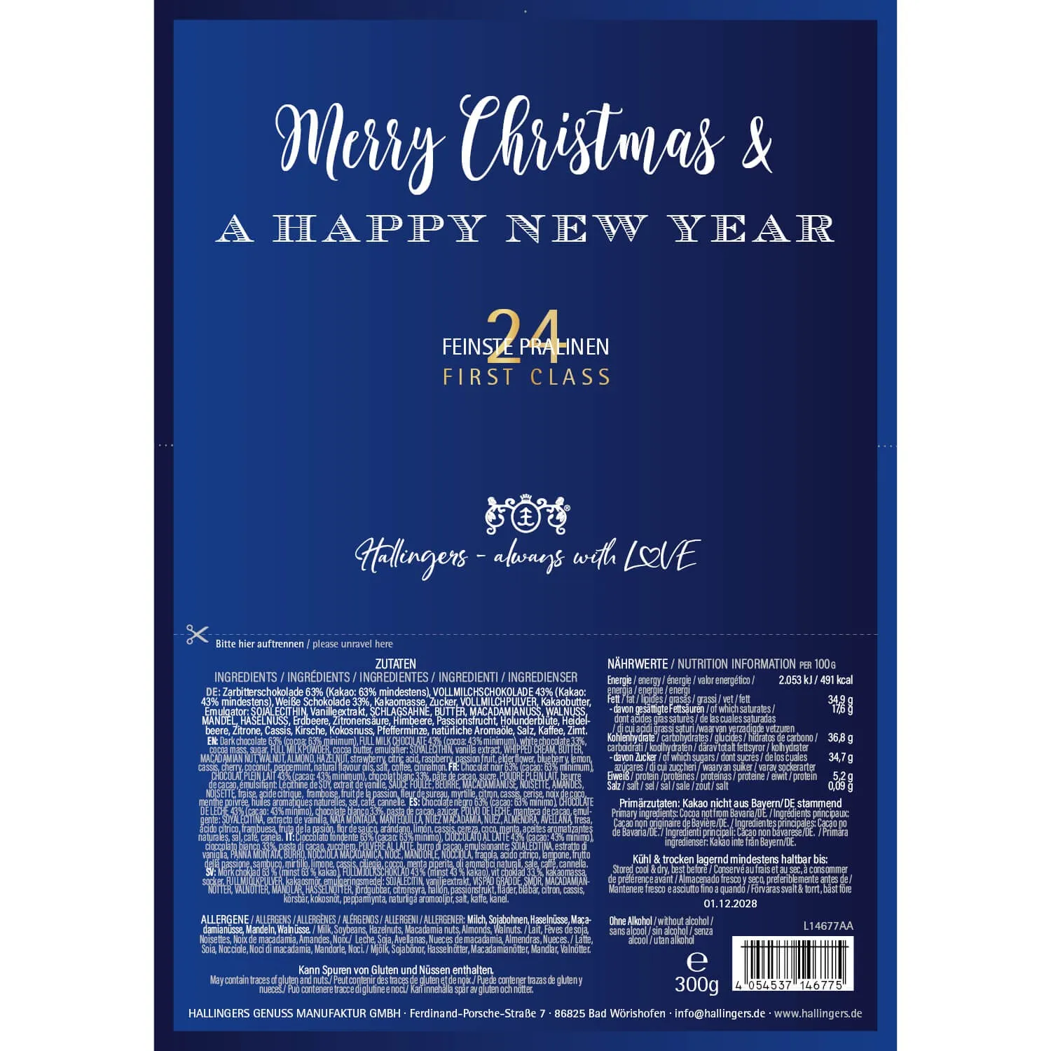 Merry Christmas & A Happy New Year (Pralinen Mix, ohne Alkohol)