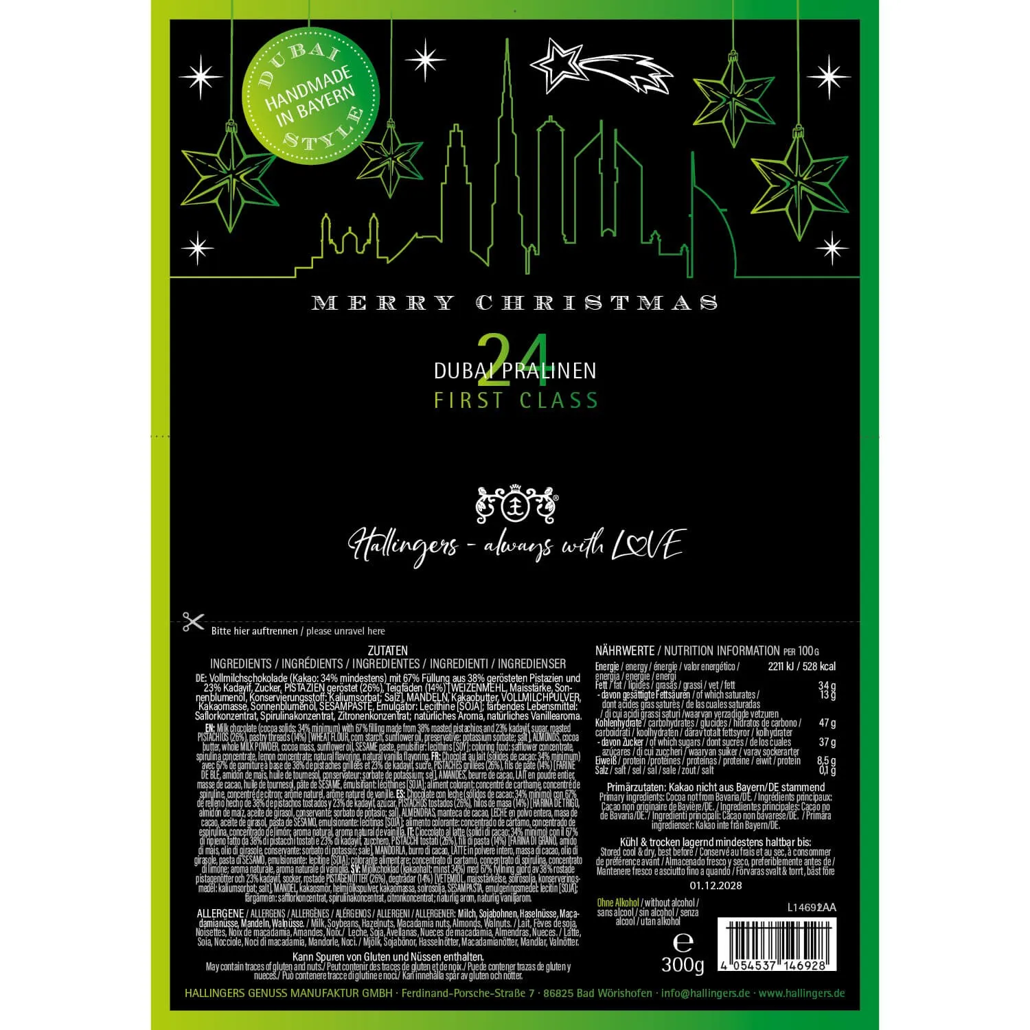 Dubai Pralinen Merry Christmas (Dubai-Style-Pralinen)