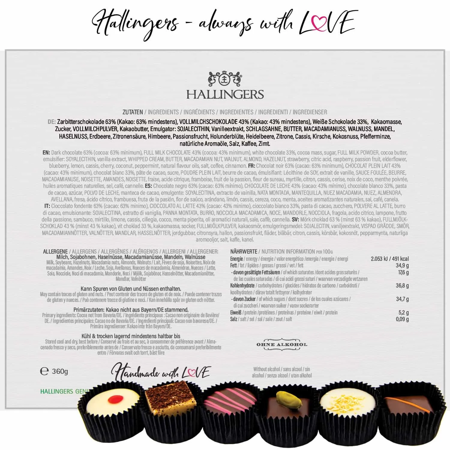 Weihnachtsgruß XXL (Pralinen Mix, ohne Alkohol)