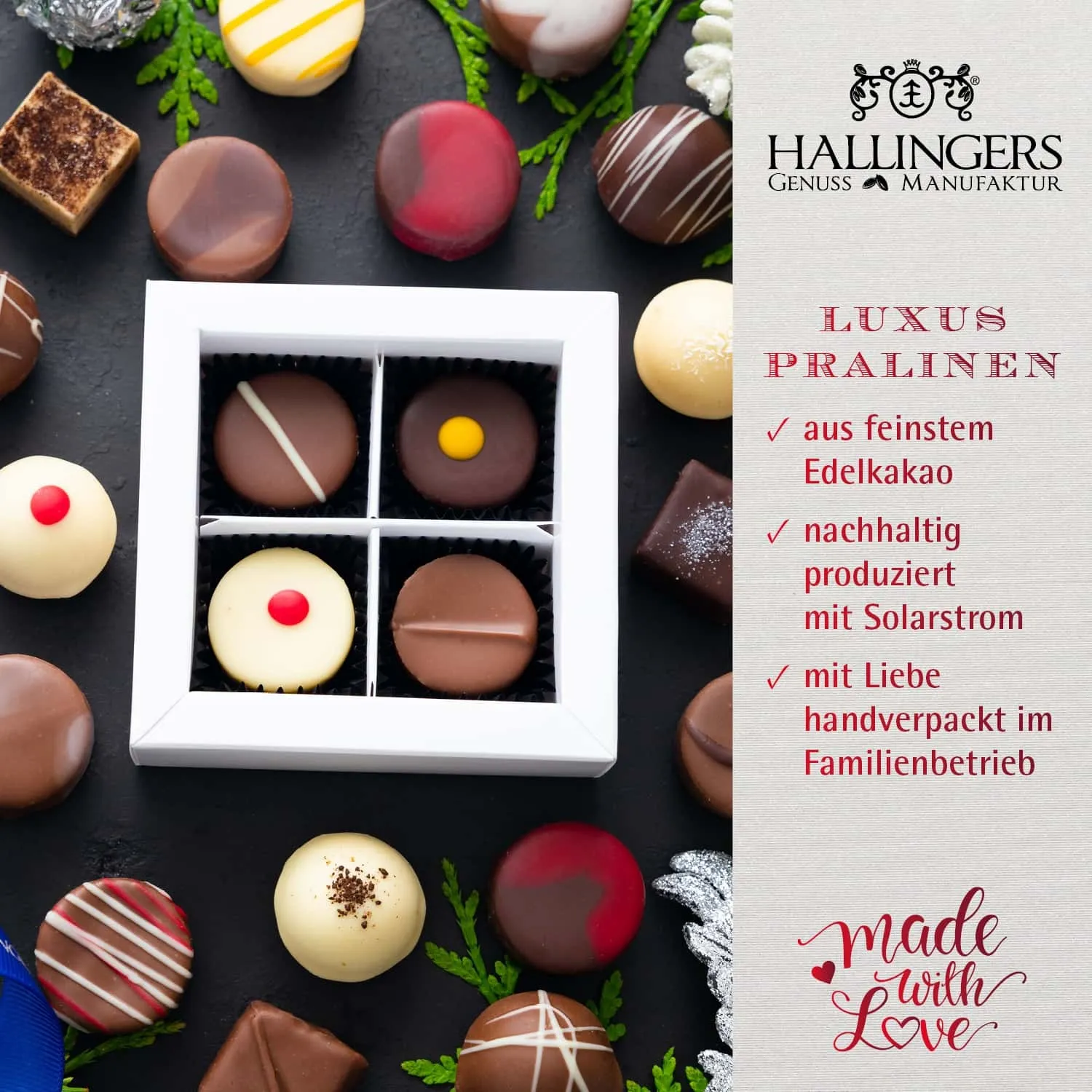 HANDWERK STATT MASSENWARE - Edition \Fröhliche Weihnachten Frau Holle\: Vergiss billig produzierte Standard-Pralinen mit schöner Verpackung - entscheidend ist nicht nur der erste Eindruck, sondern der Geschmack, der noch lange in Erinnerung bleibt