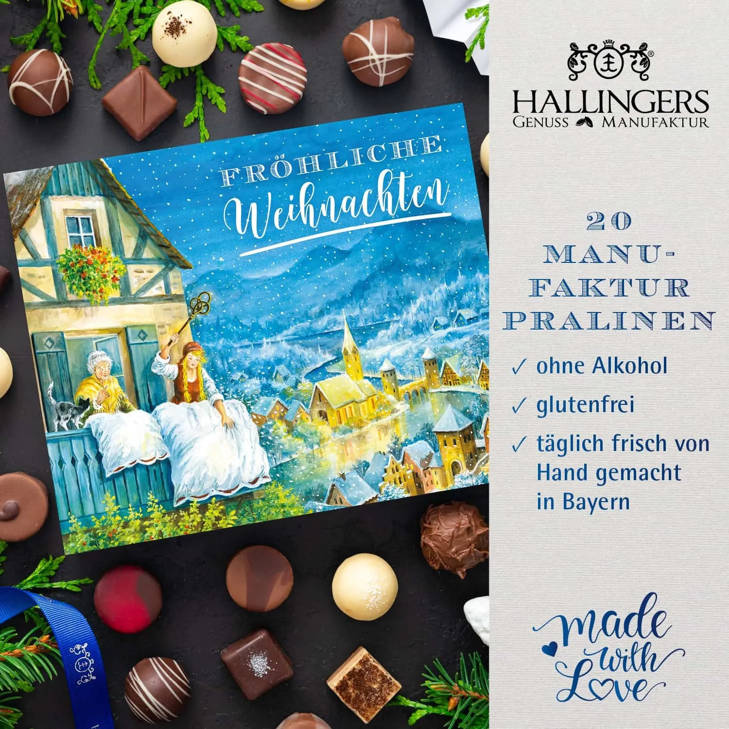 PRALINEN GESCHENKBOX OHNE ALKOHOL - Edle handgemachte Pralinen aus feinstem Confiserie-Edelkakao, stilvoll verpackt in einer hochwertigen XL-Geschenkbox. Exklusiver Schokoladengenuss für besondere Anlässe & genussvolle Momente