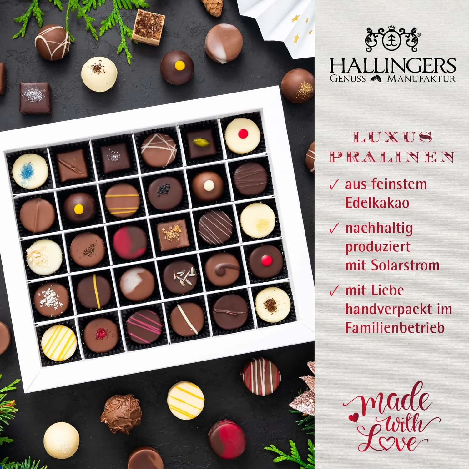 HANDWERK STATT MASSENWARE - Edition \Fröhliche Weihnachten Frau Holle\: Vergiss billig produzierte Standard-Pralinen mit schöner Verpackung - entscheidend ist nicht nur der erste Eindruck, sondern der Geschmack, der noch lange in Erinnerung bleibt