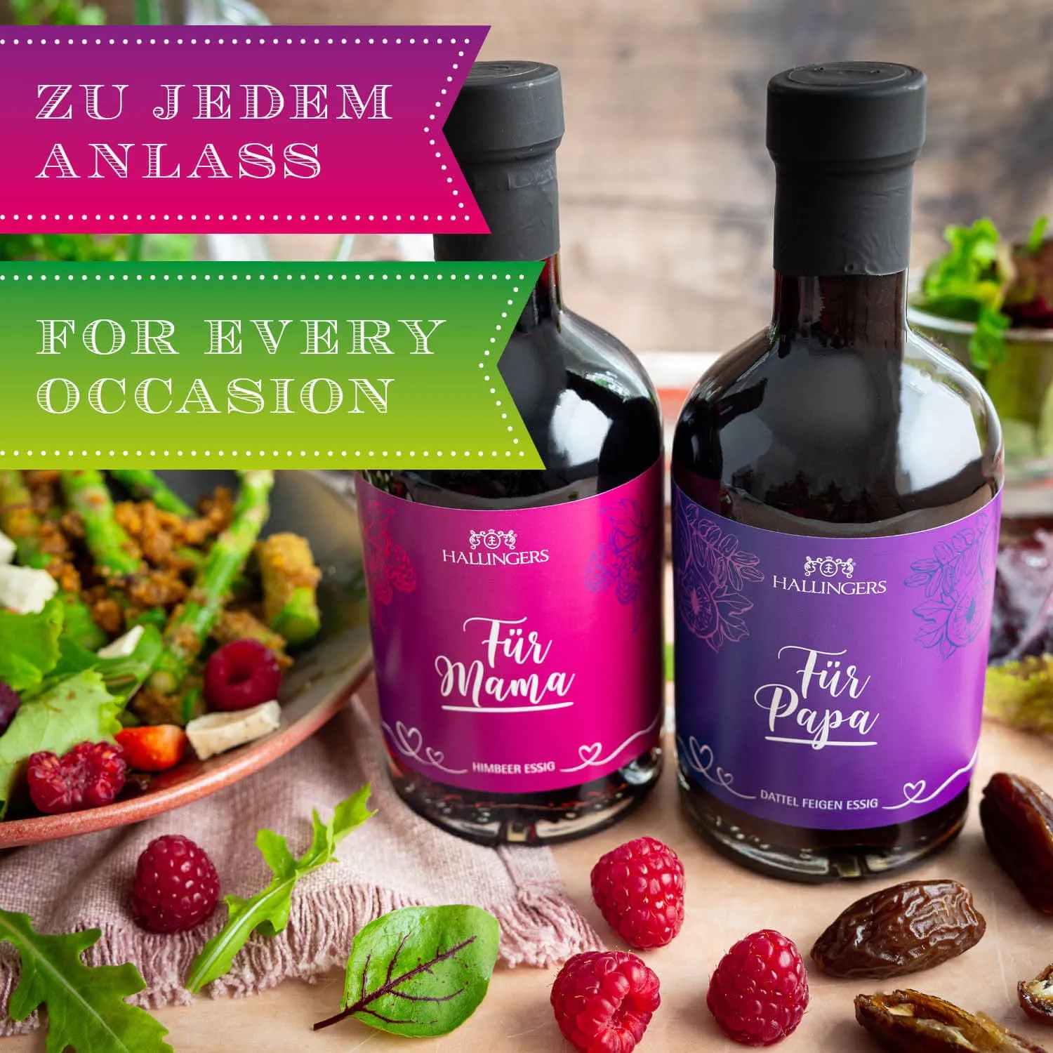 Empfohlen für Geflügel, Wild, Fleisch und Salat.