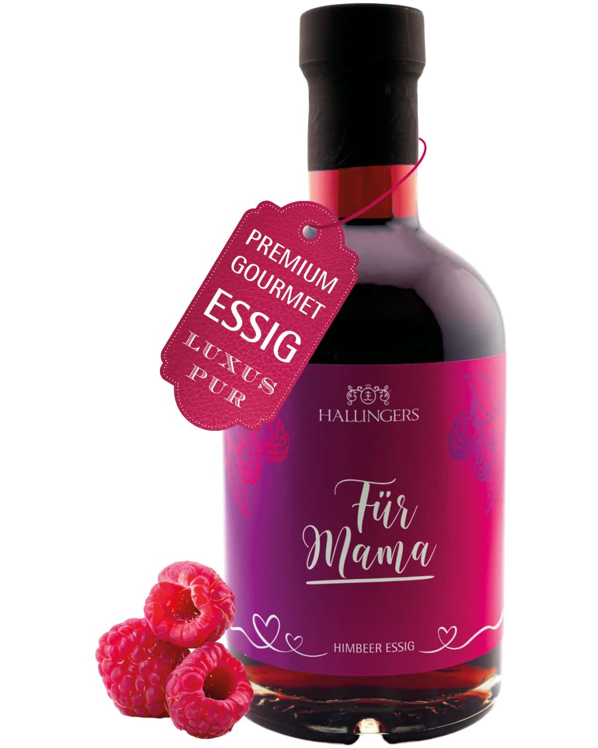 Gourmet-Essig Muttertagsgeschenk - in Geschenk-Flasche "Für Mama" - Hallingers Genuss Manufaktur
