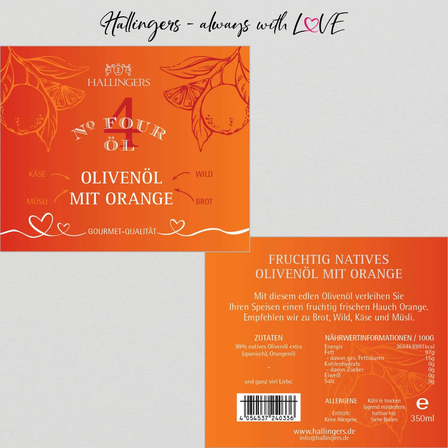 Premium Speise-Öl No. 4 (Orangen-Olivenöl)