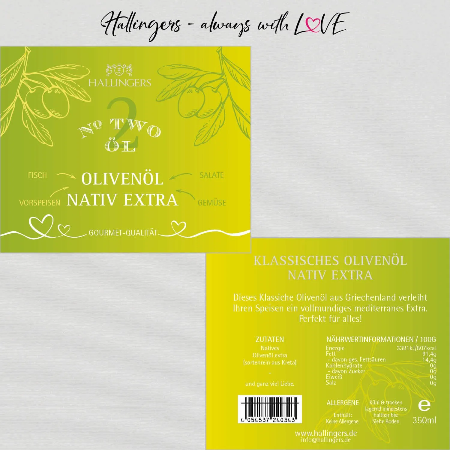 Premium Speise-Öl No. 2 (Klassisches Olivenöl Nativ Extra)