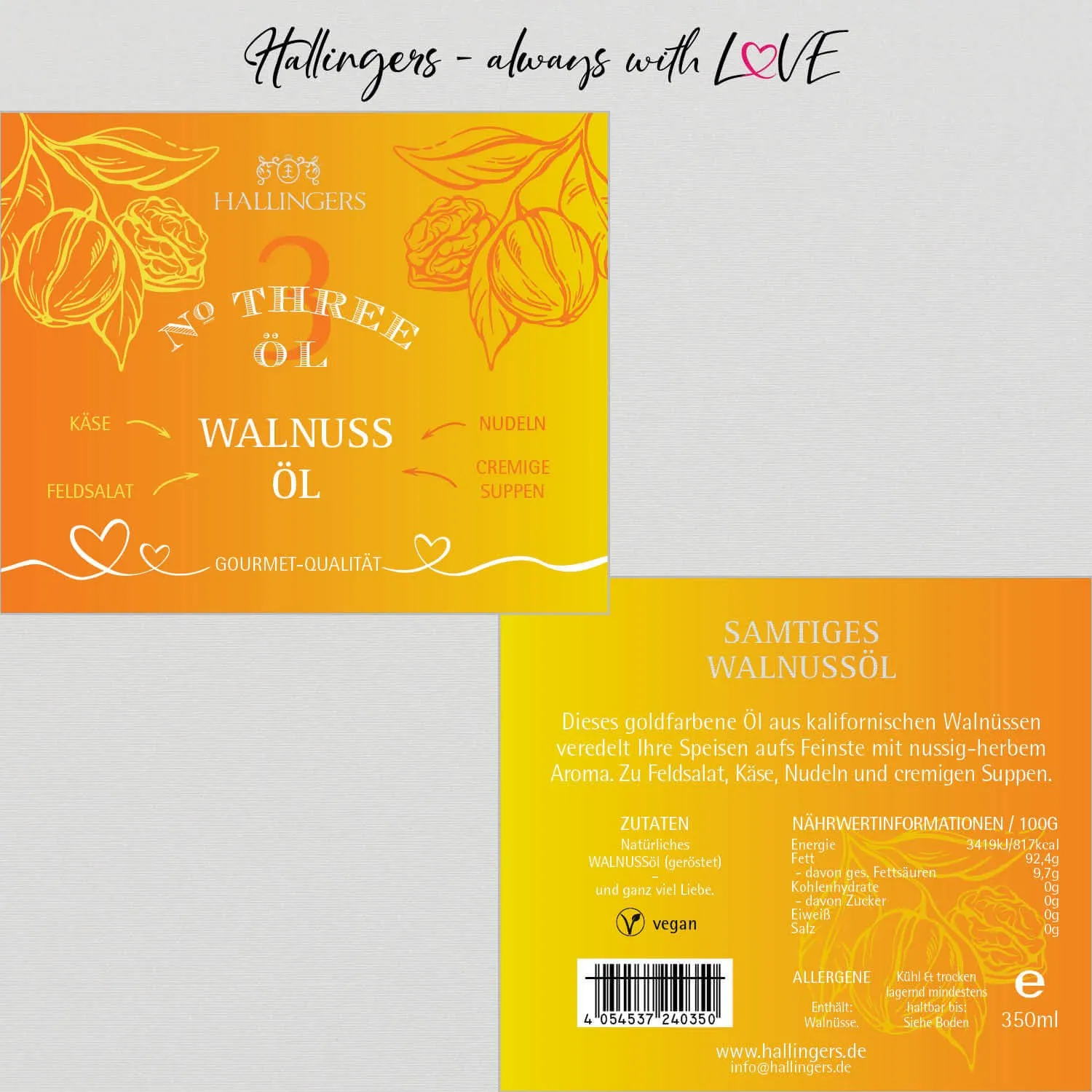 Premium Speise-Öl No. 3 (Walnussöl)