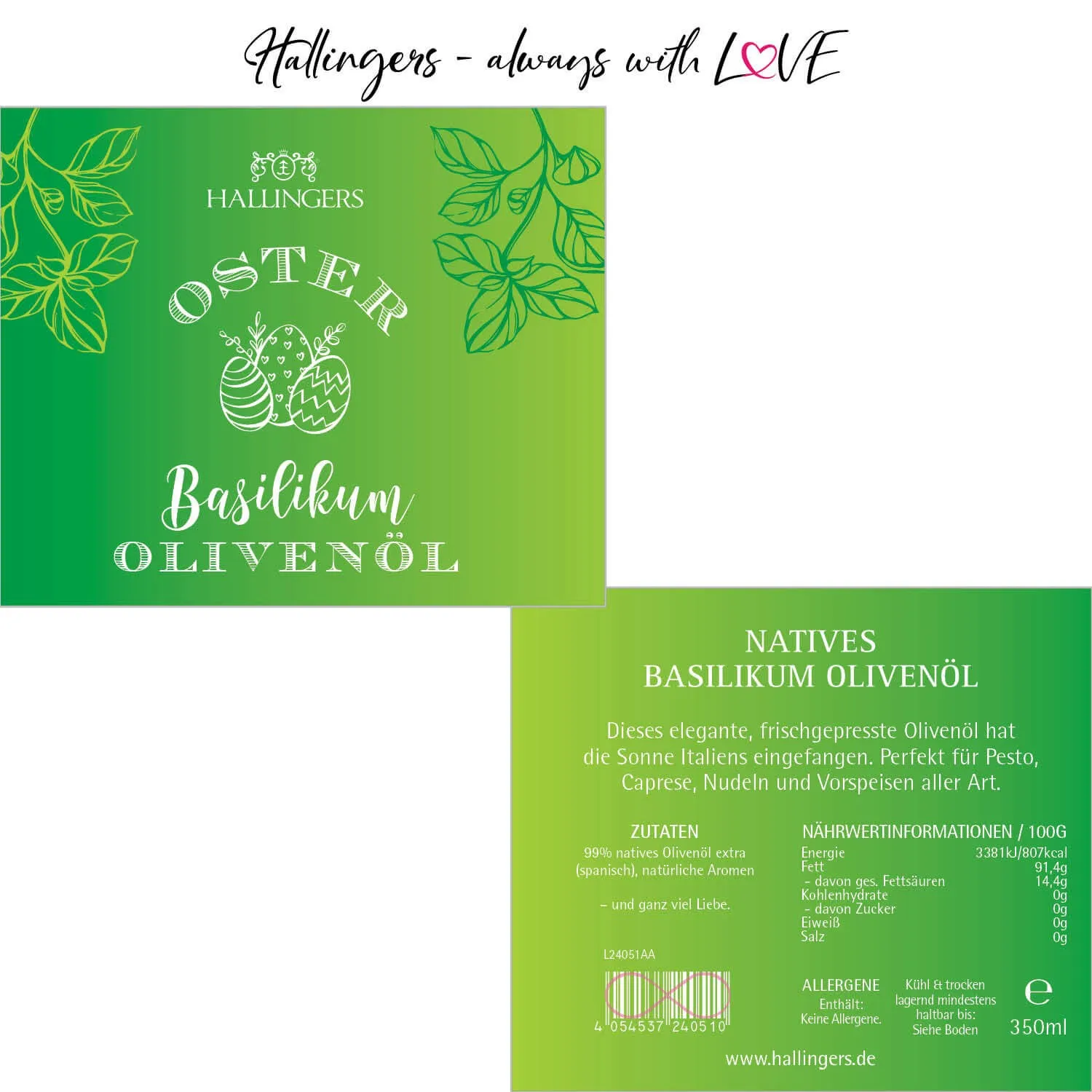 Natives Oster Basilikum-Olivenöl (Basilikum Olivenöl)