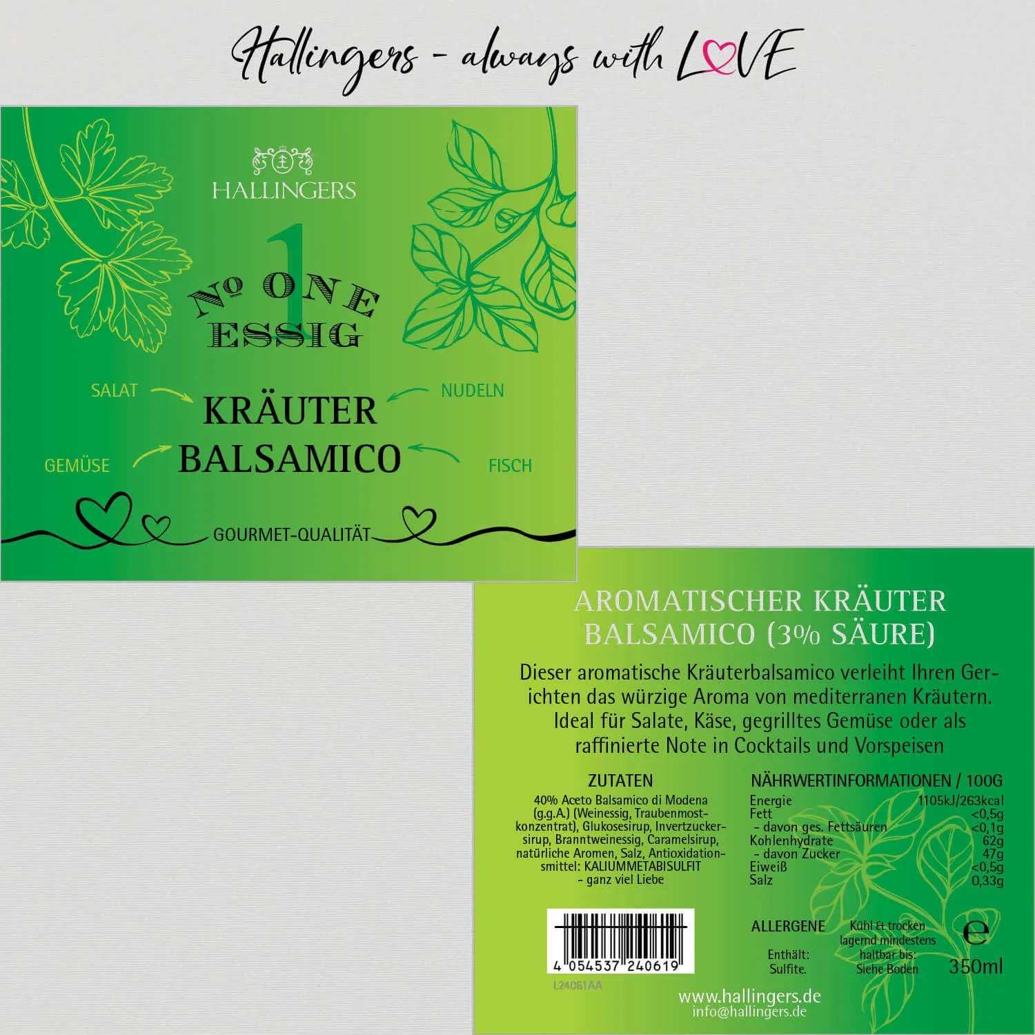 Kräuter Balsamico 3% Säure (Kräuter-Essig)